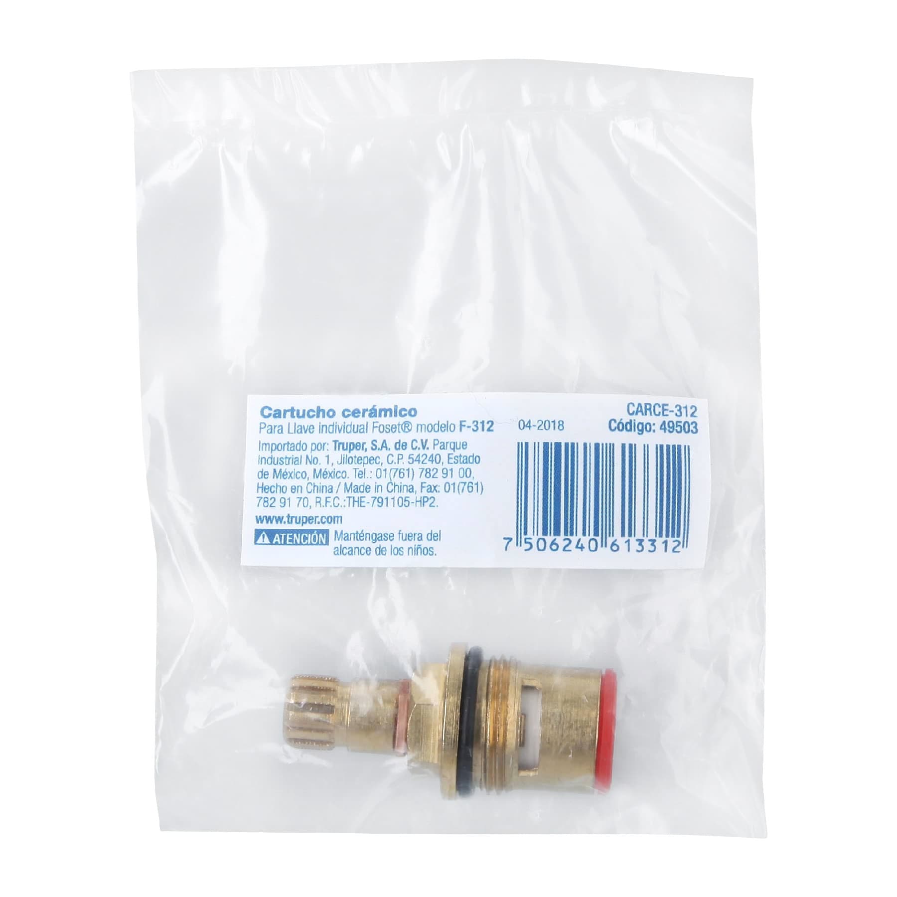 Cartucho cerámico para llave F-312
