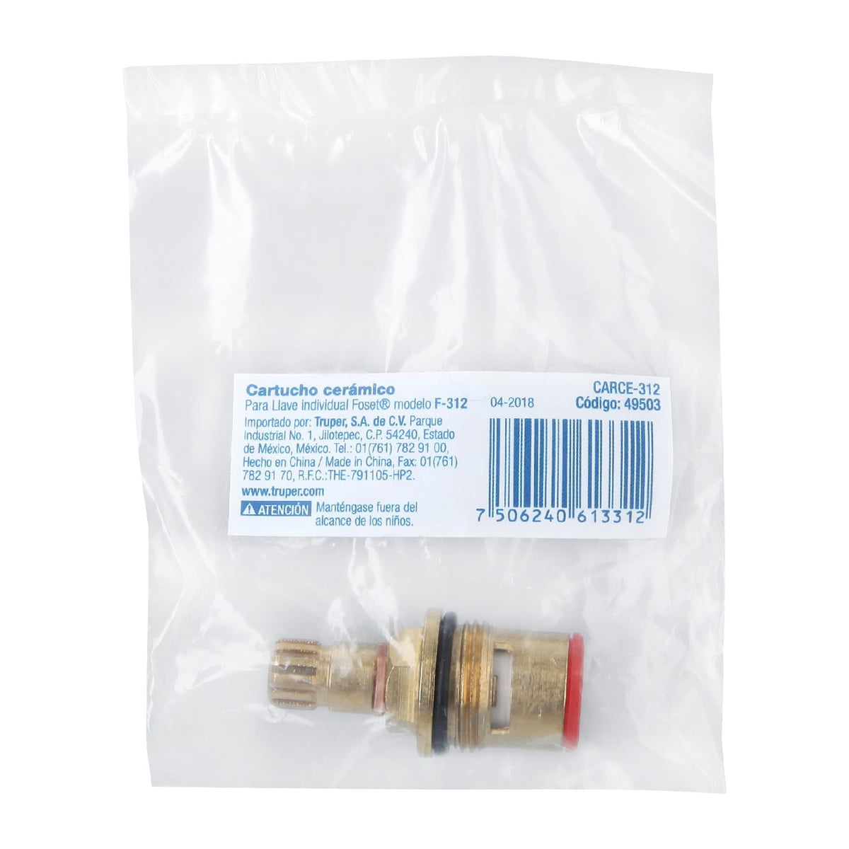 Cartucho cerámico para llave F-312