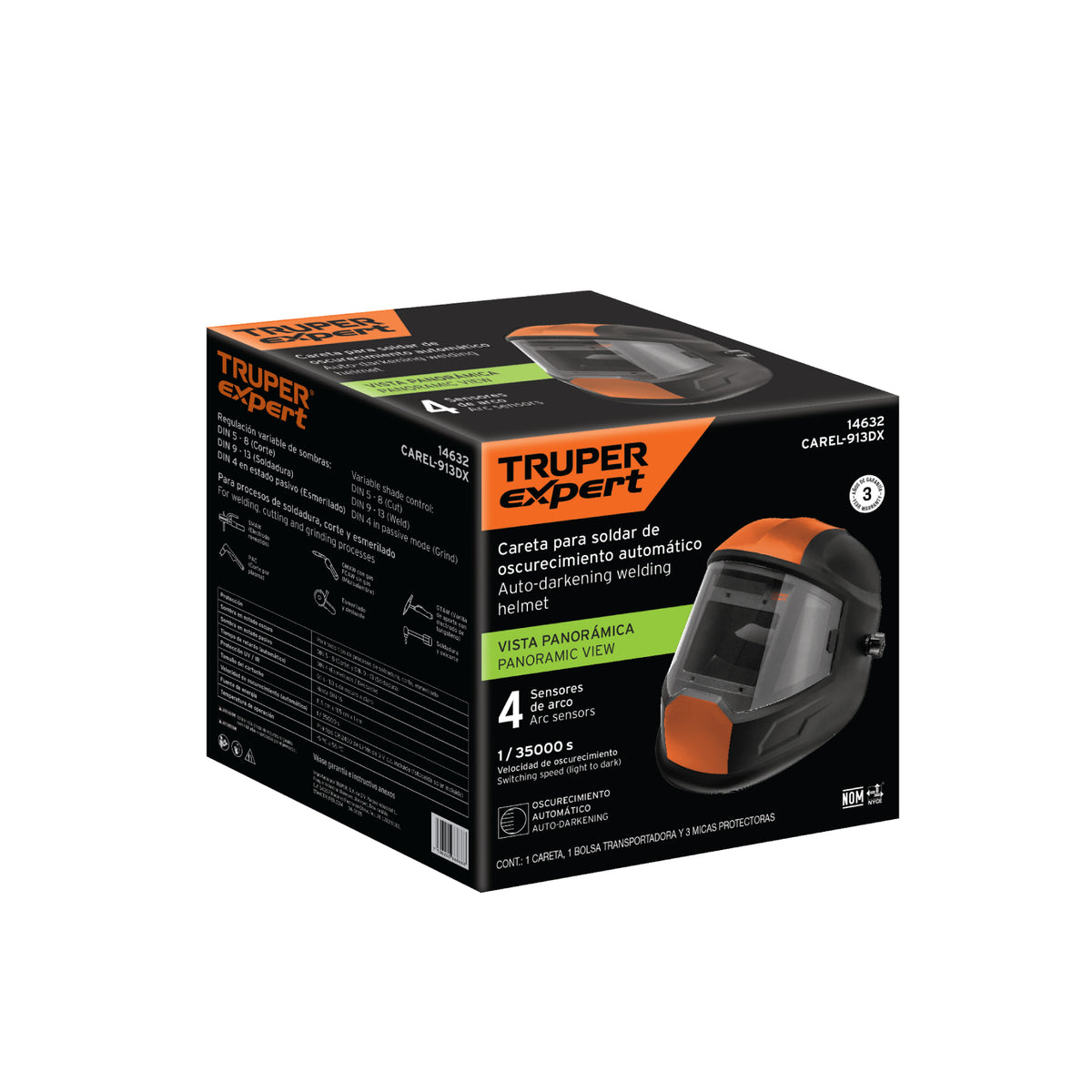 Careta digital para soldar, sombra 9 a 13, Truper Expert