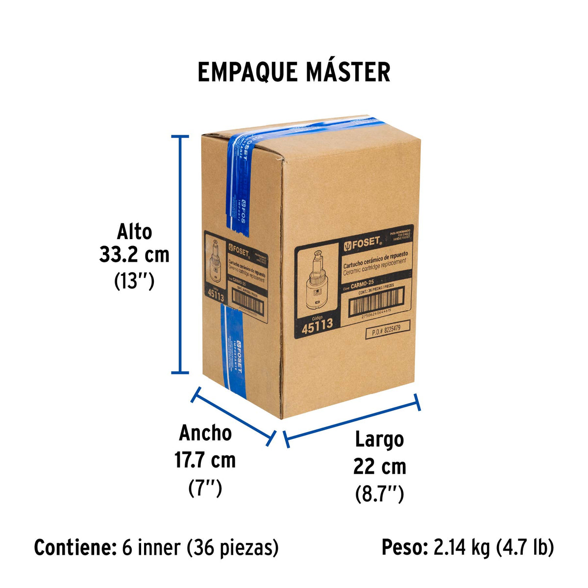 Cartucho cerámico monomando para lavabo AEM-45, Aero