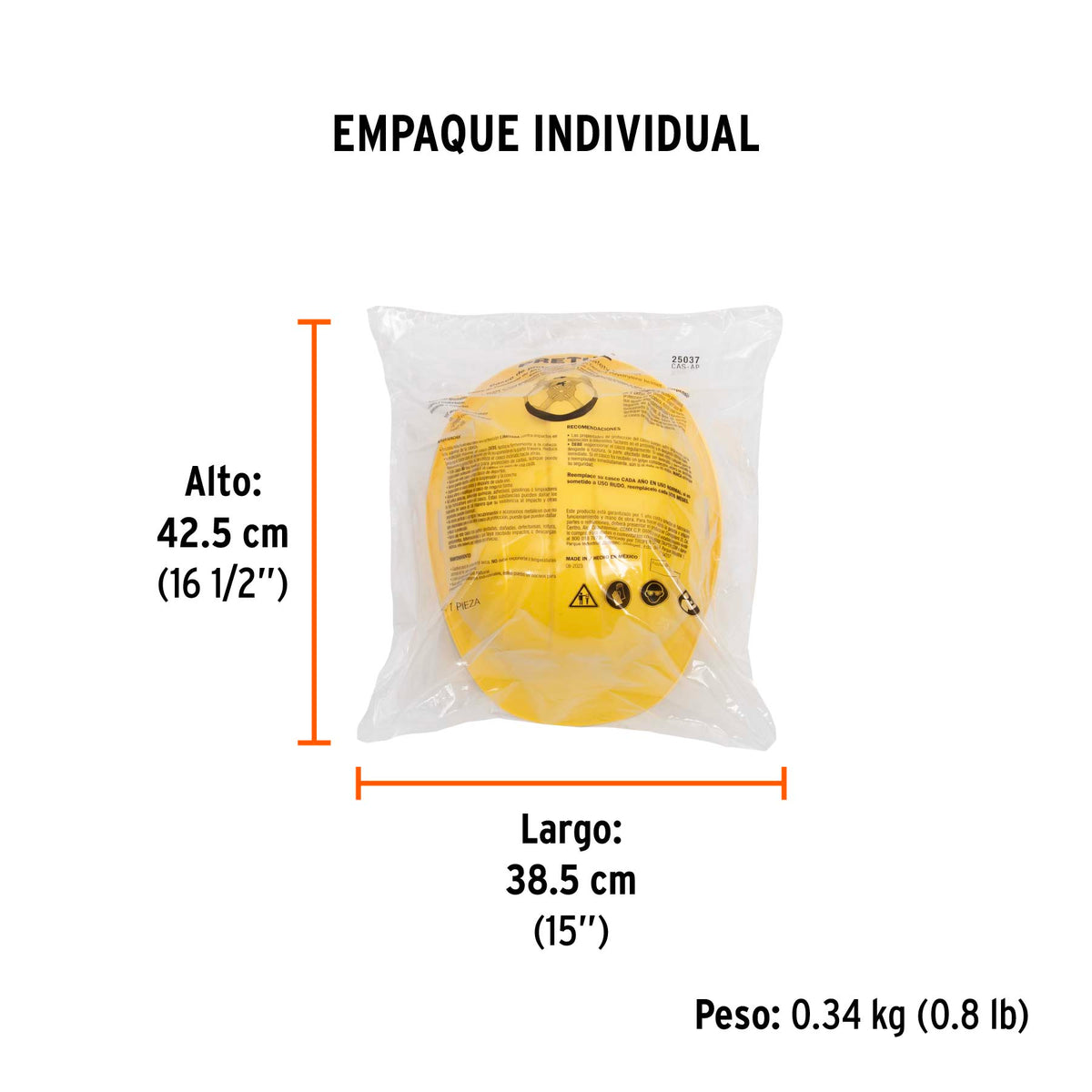Casco de seguridad, color amarillo, pretul