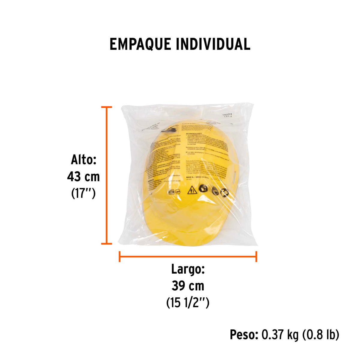 Casco de seguridad color amarillo