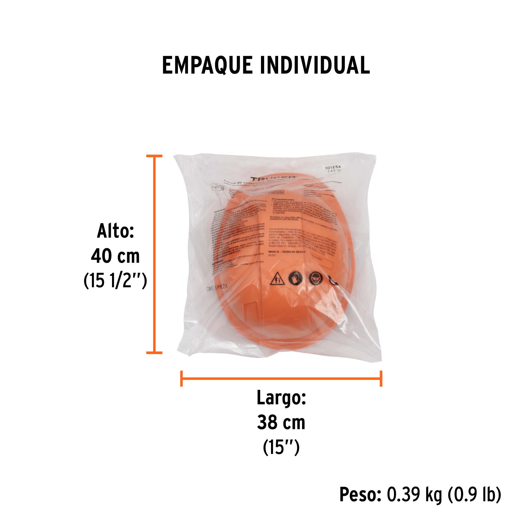 Casco de seguridad ventilado naranja