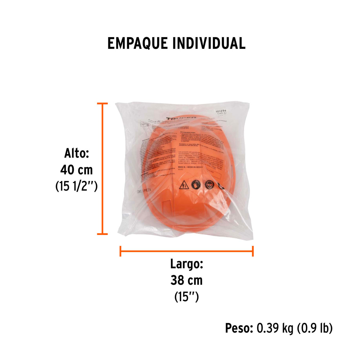 Casco de seguridad ventilado, ajuste de matraca, naranja