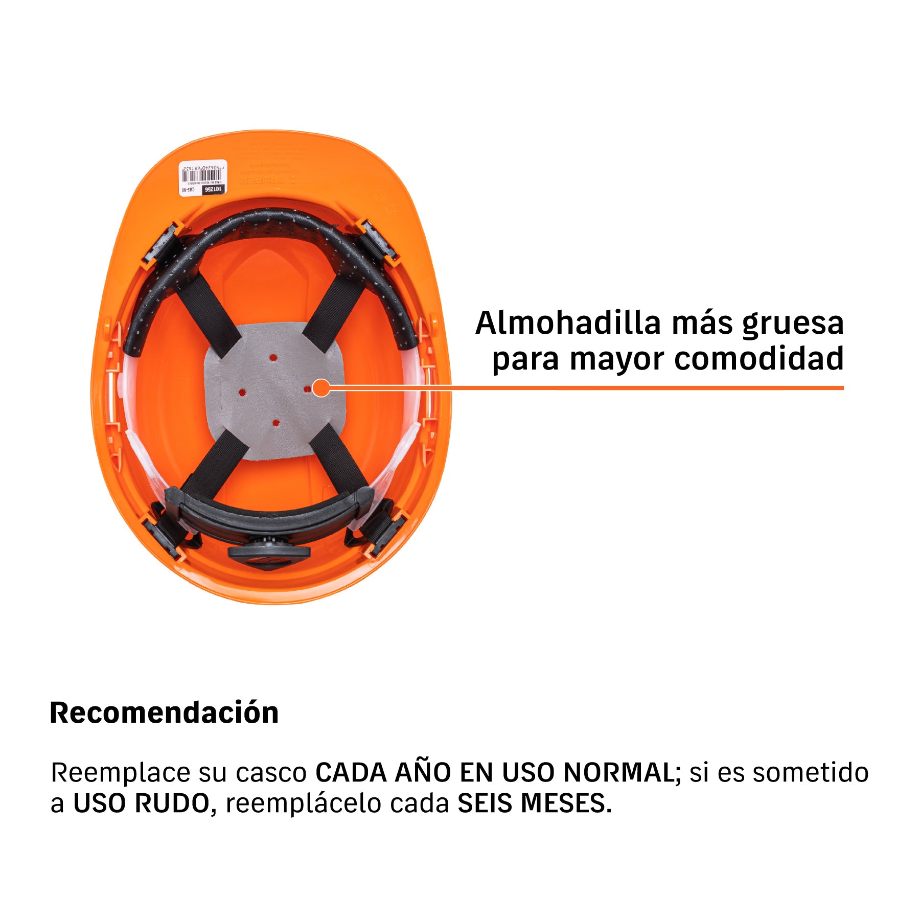 Casco de seguridad ventilado naranja