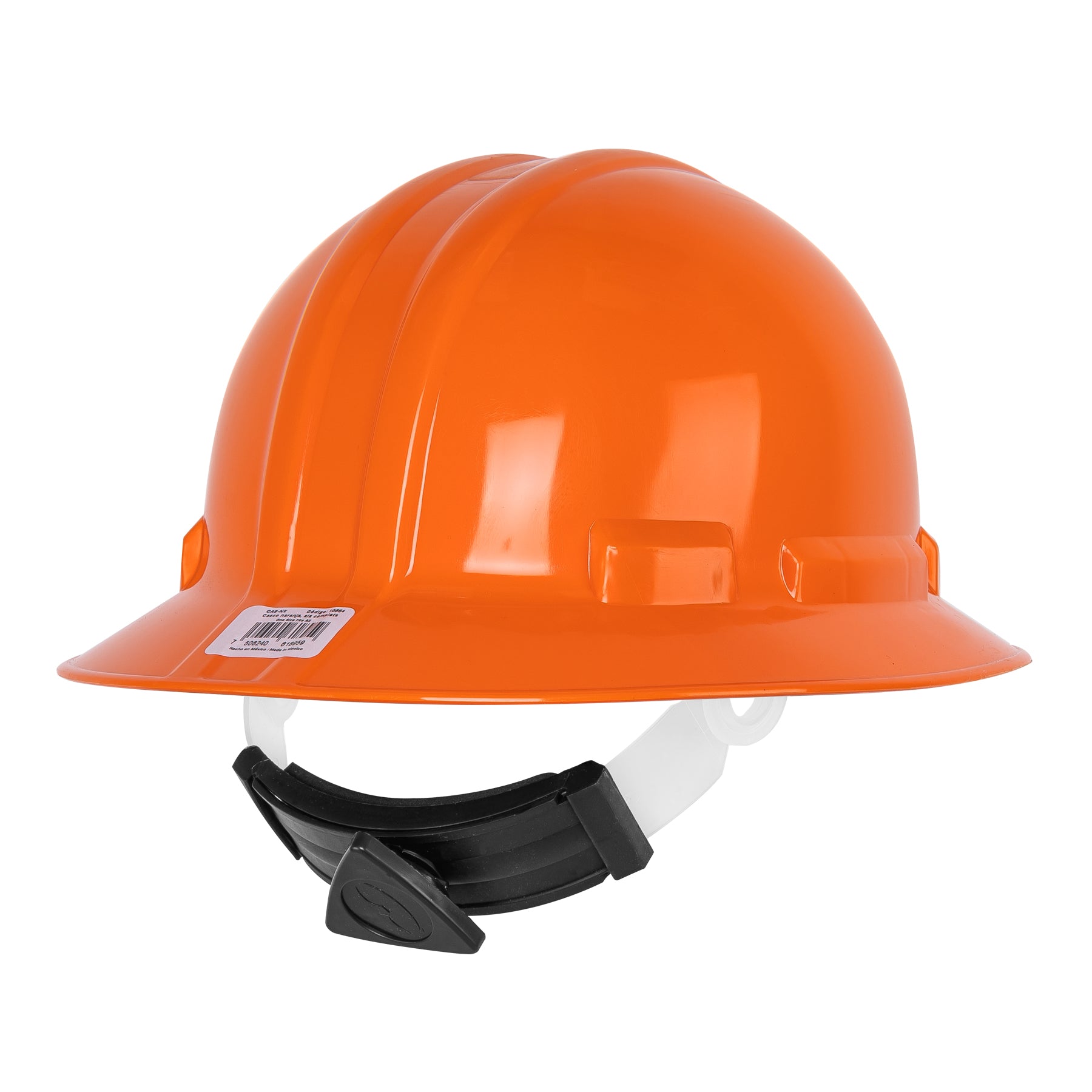 Casco de seguridad, naranja, ala ancha