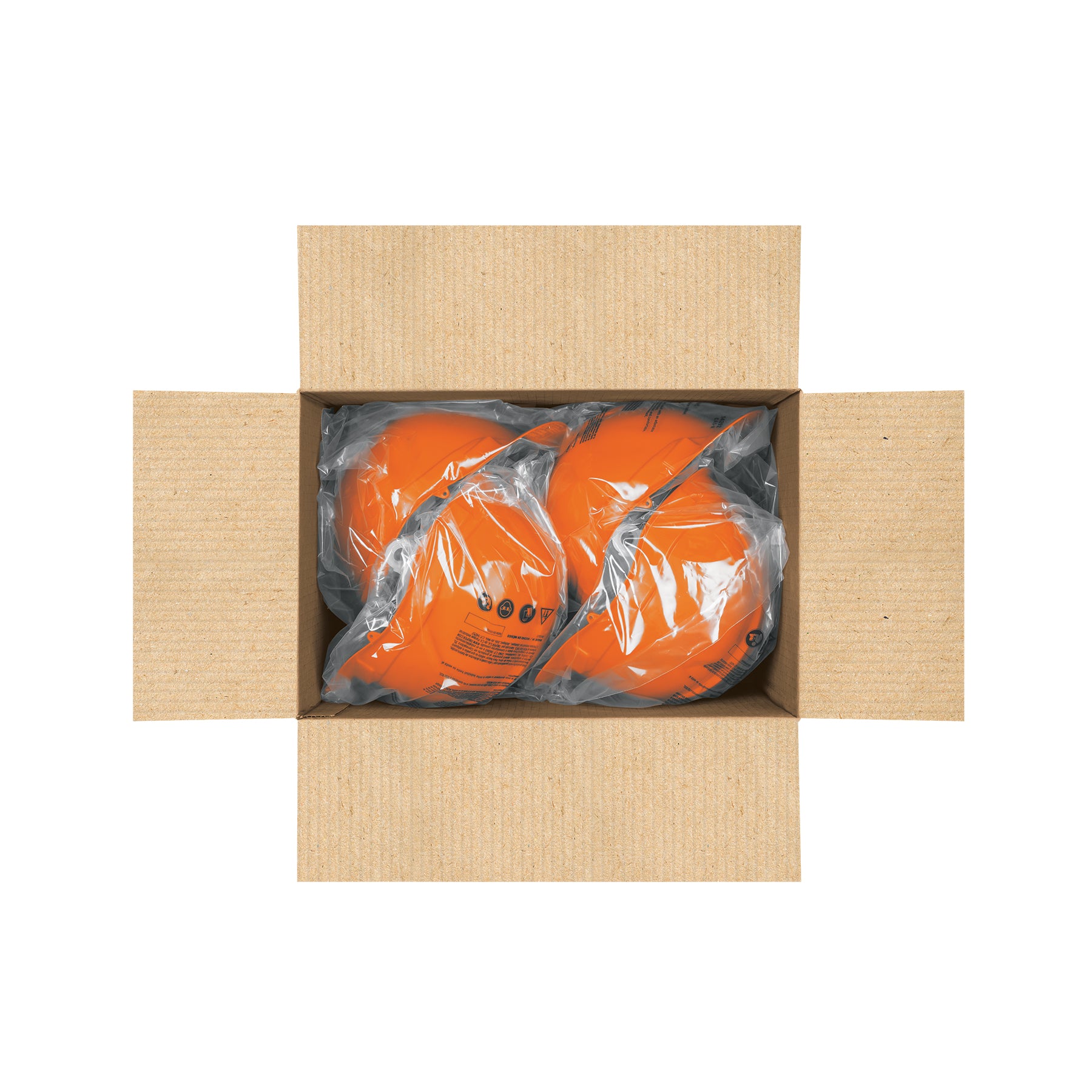 Casco de seguridad, naranja, ala ancha