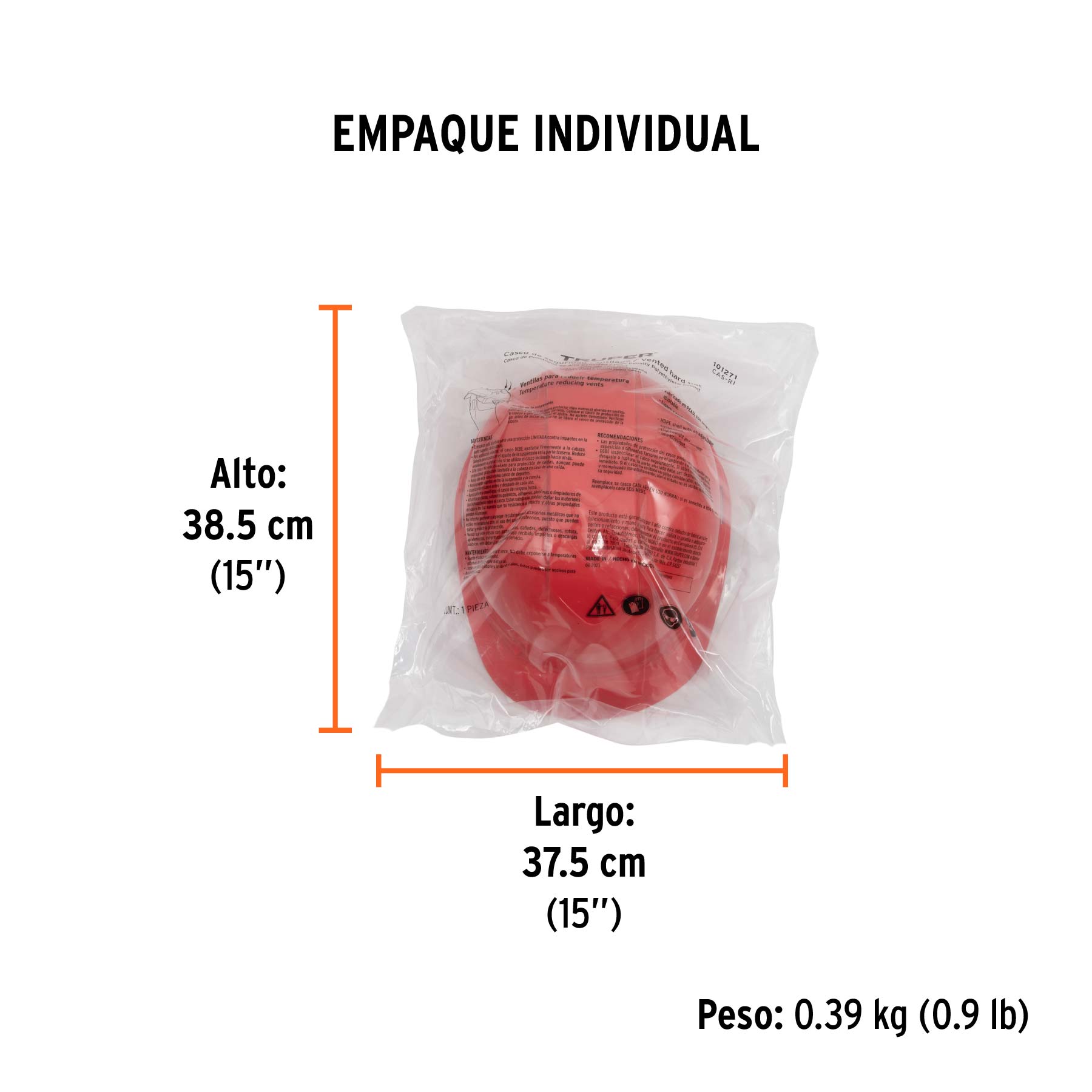 Casco de seguridad ventilado rojo