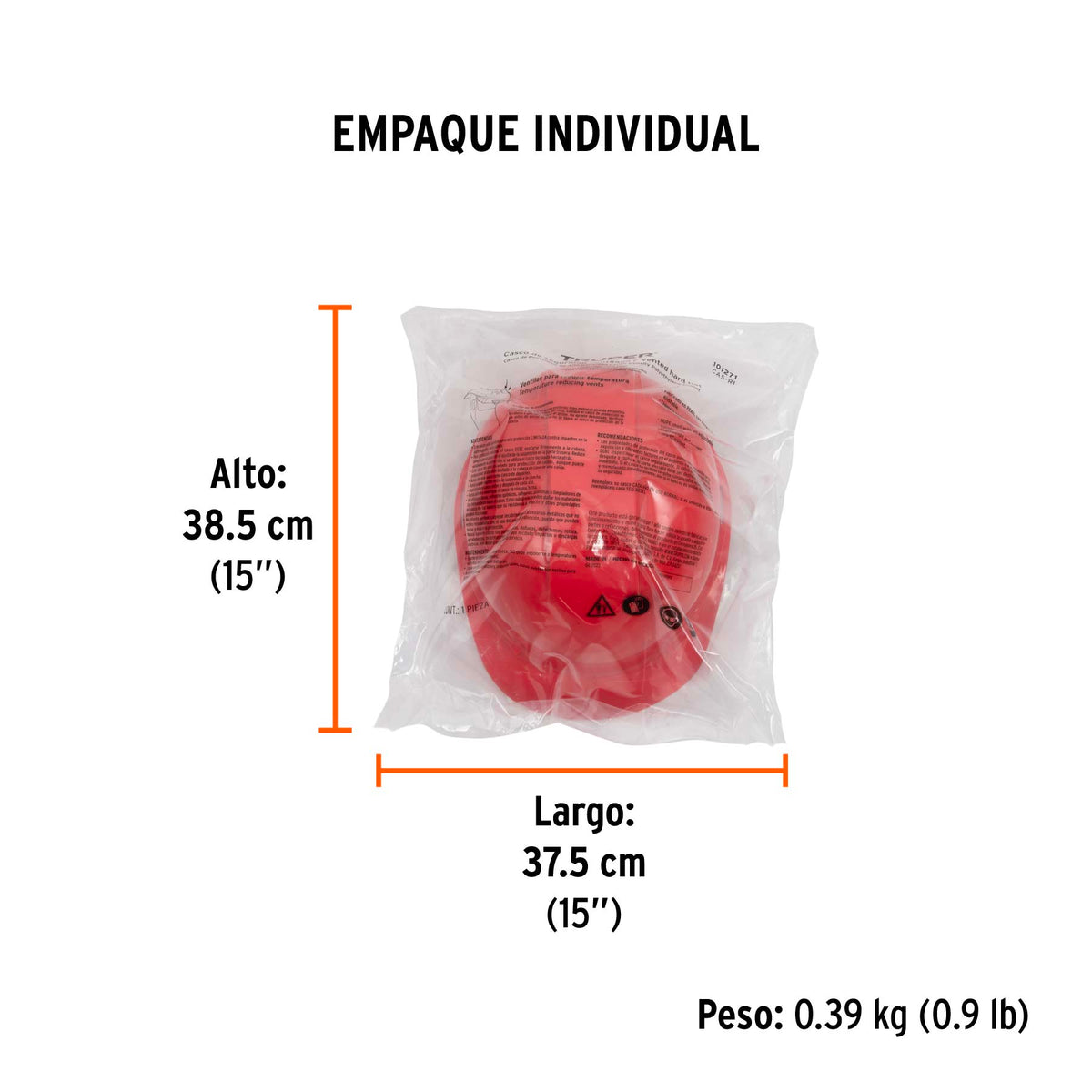 Casco de seguridad ventilado, ajuste de matraca, rojo