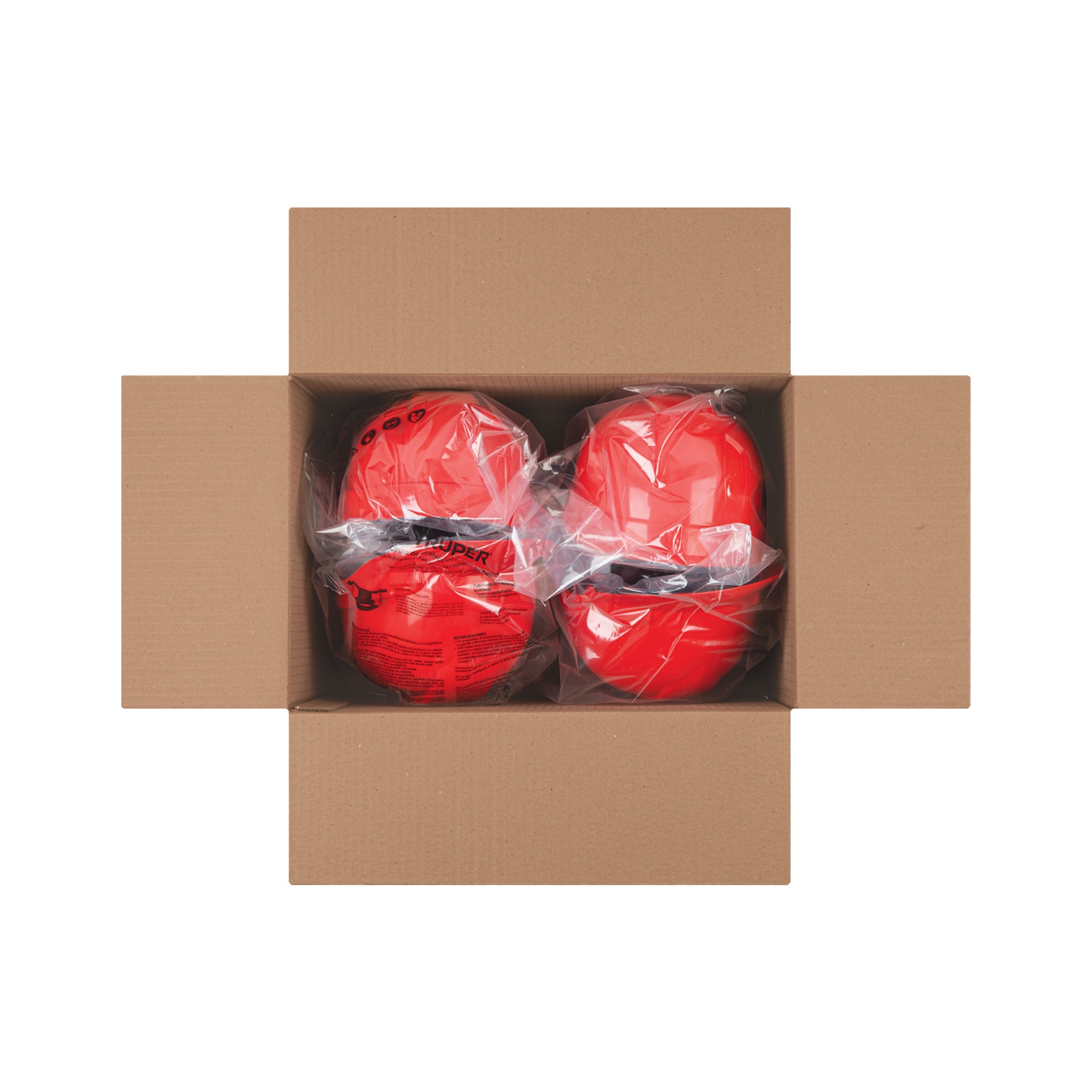 Casco de seguridad color rojo