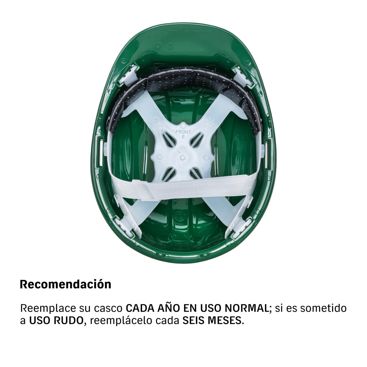 Casco de seguridad, color verde, pretul