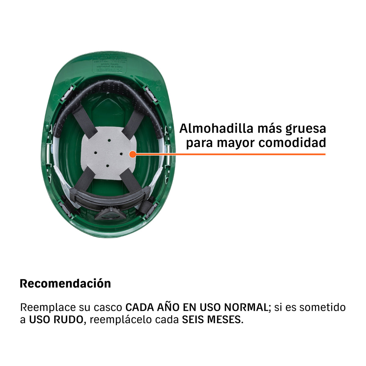 Casco de seguridad color verde