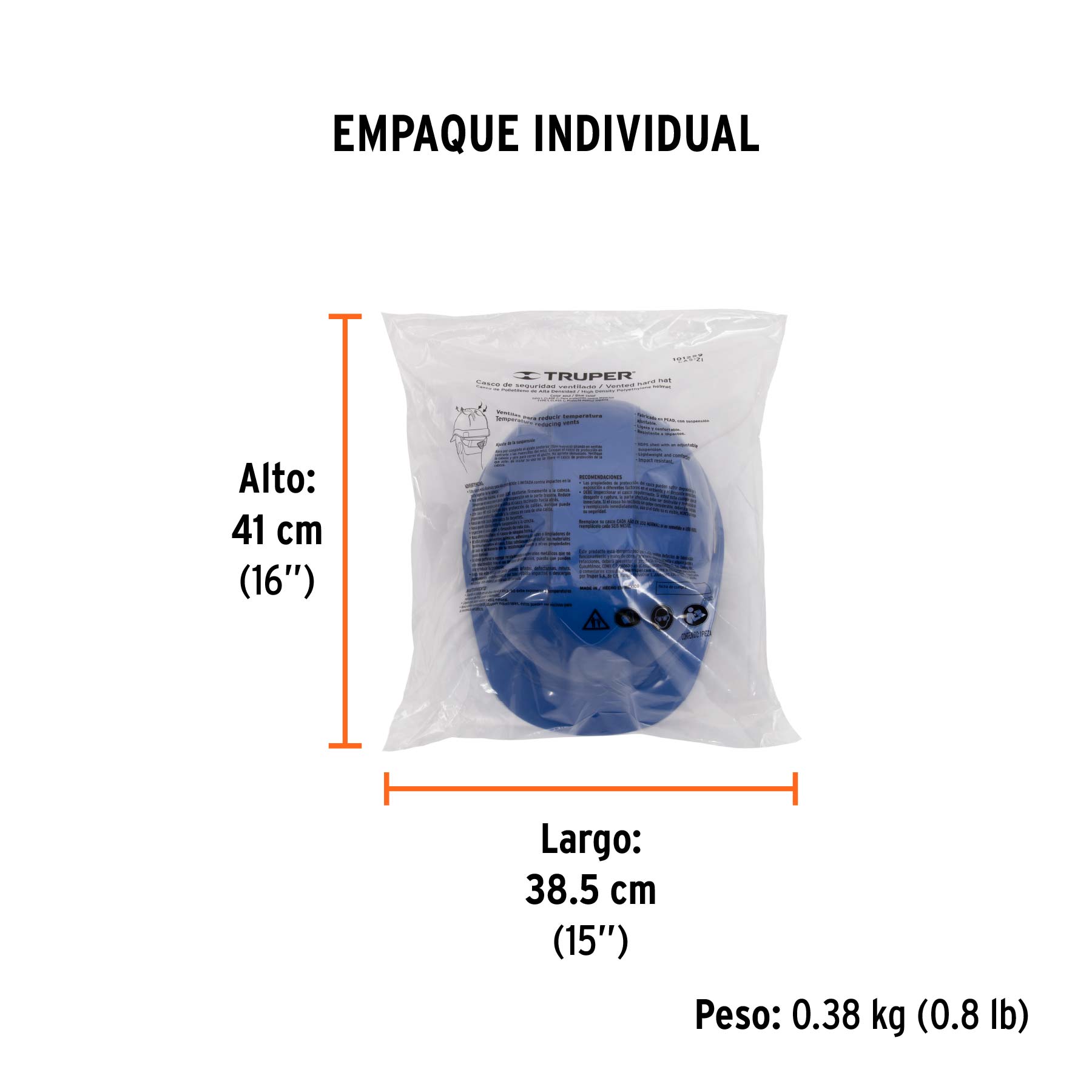 Casco de seguridad ventilado azul