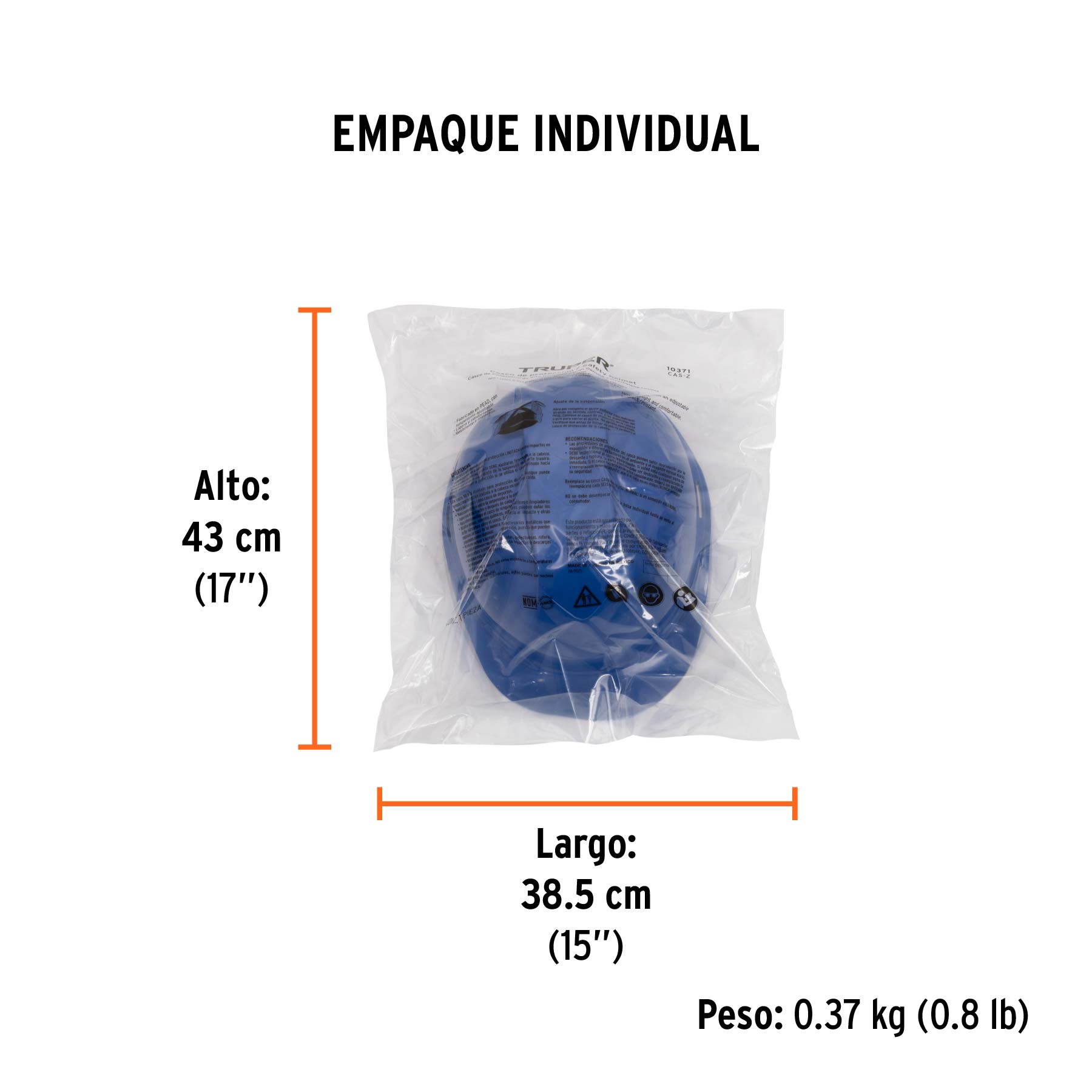 Casco de seguridad color azul