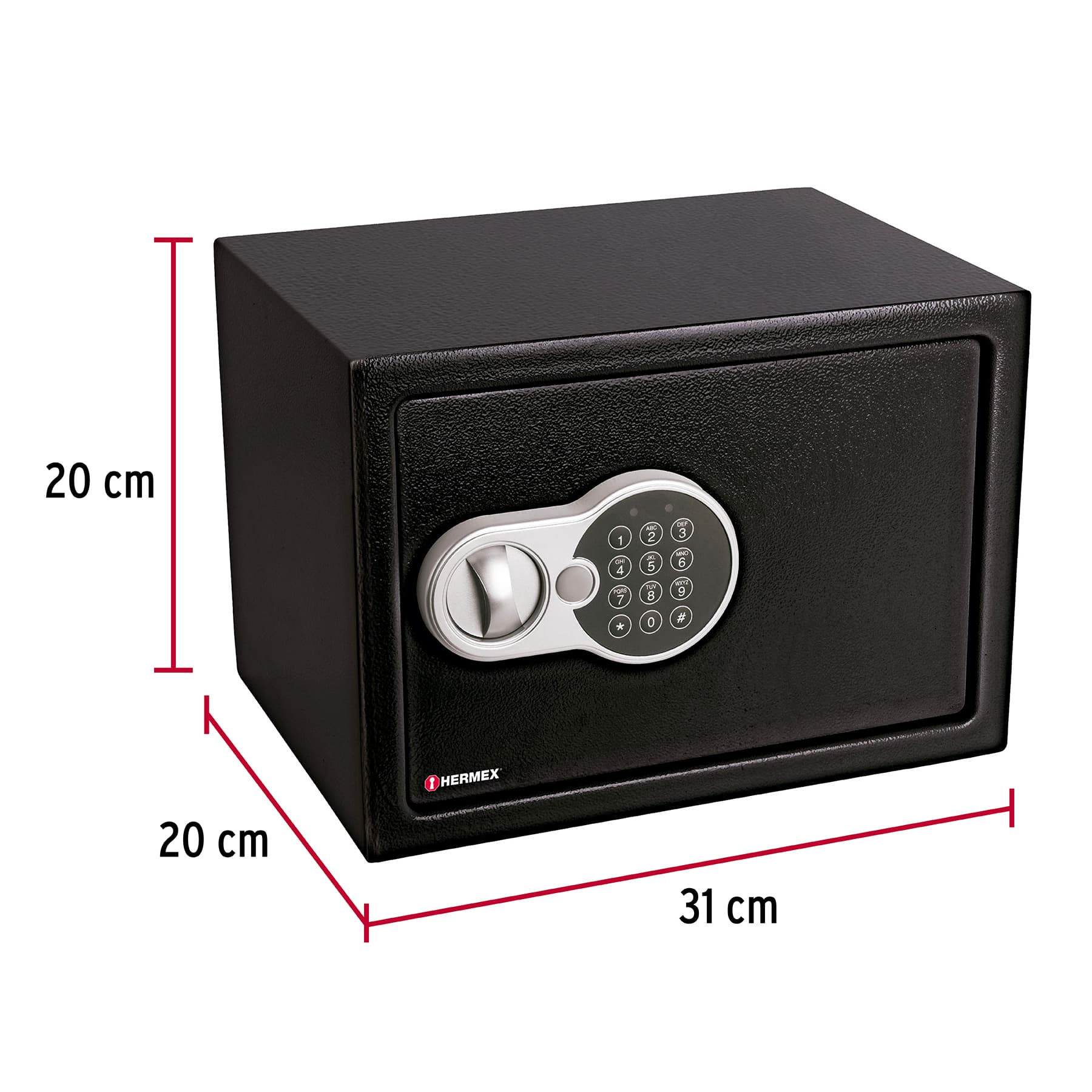 Caja de seguridad electrónica, 31 cm, 12 litros