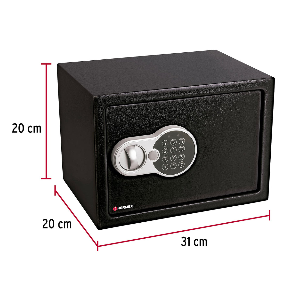 Caja de seguridad electrónica, 31 cm, 12 litros