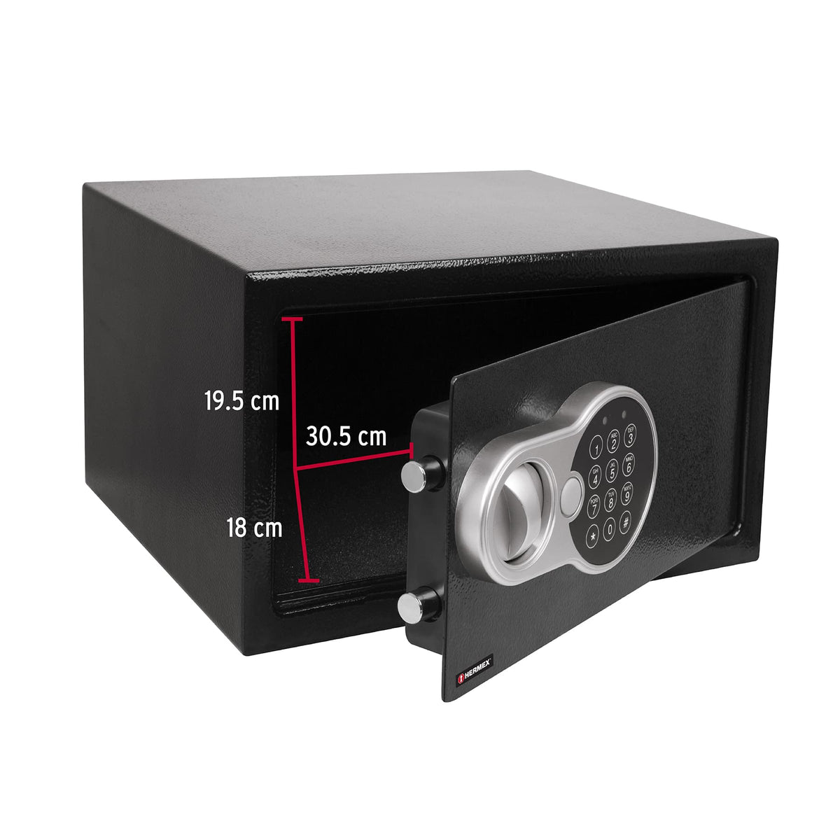 Caja de seguridad electrónica, 31 cm, 12 litros