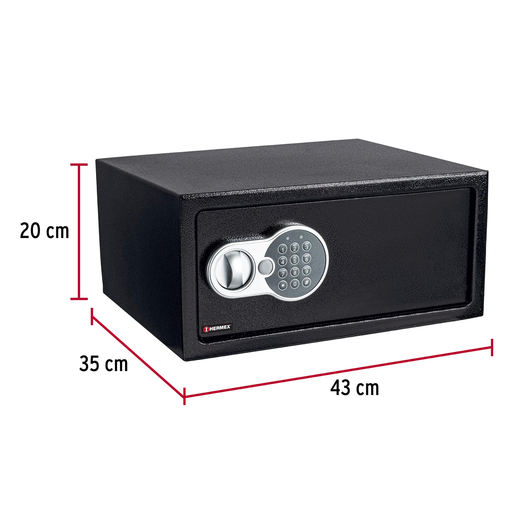 Caja de seguridad electrónica, 43 cm, 30 litros