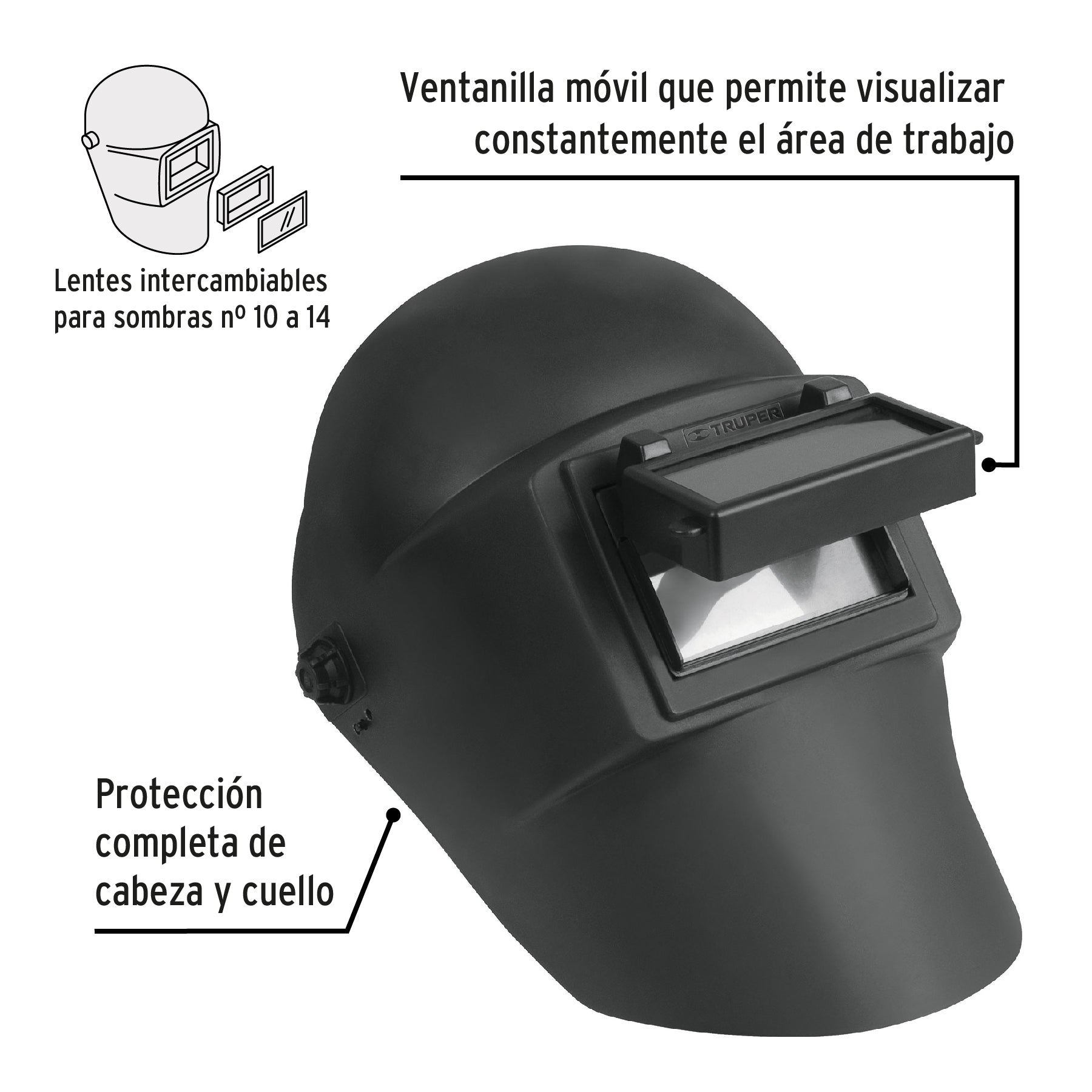 Careta para soldar, ergonómica