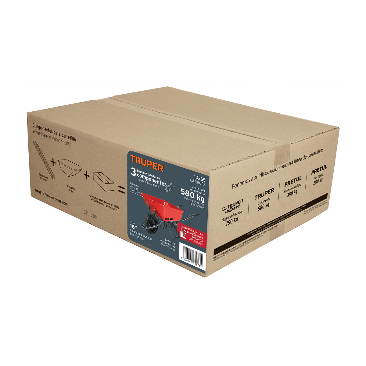 Carretilla 6 ft3, llanta imponchable