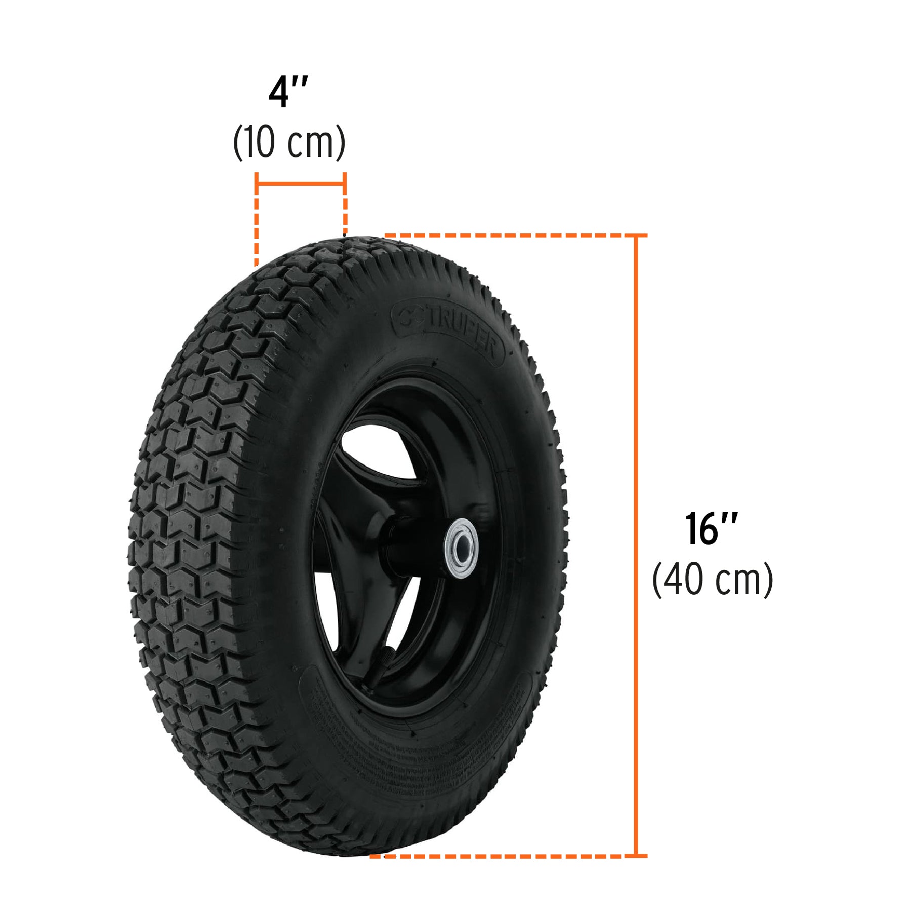 Carretilla 6 ft3,bandeja plástica,llanta neumática reforzada