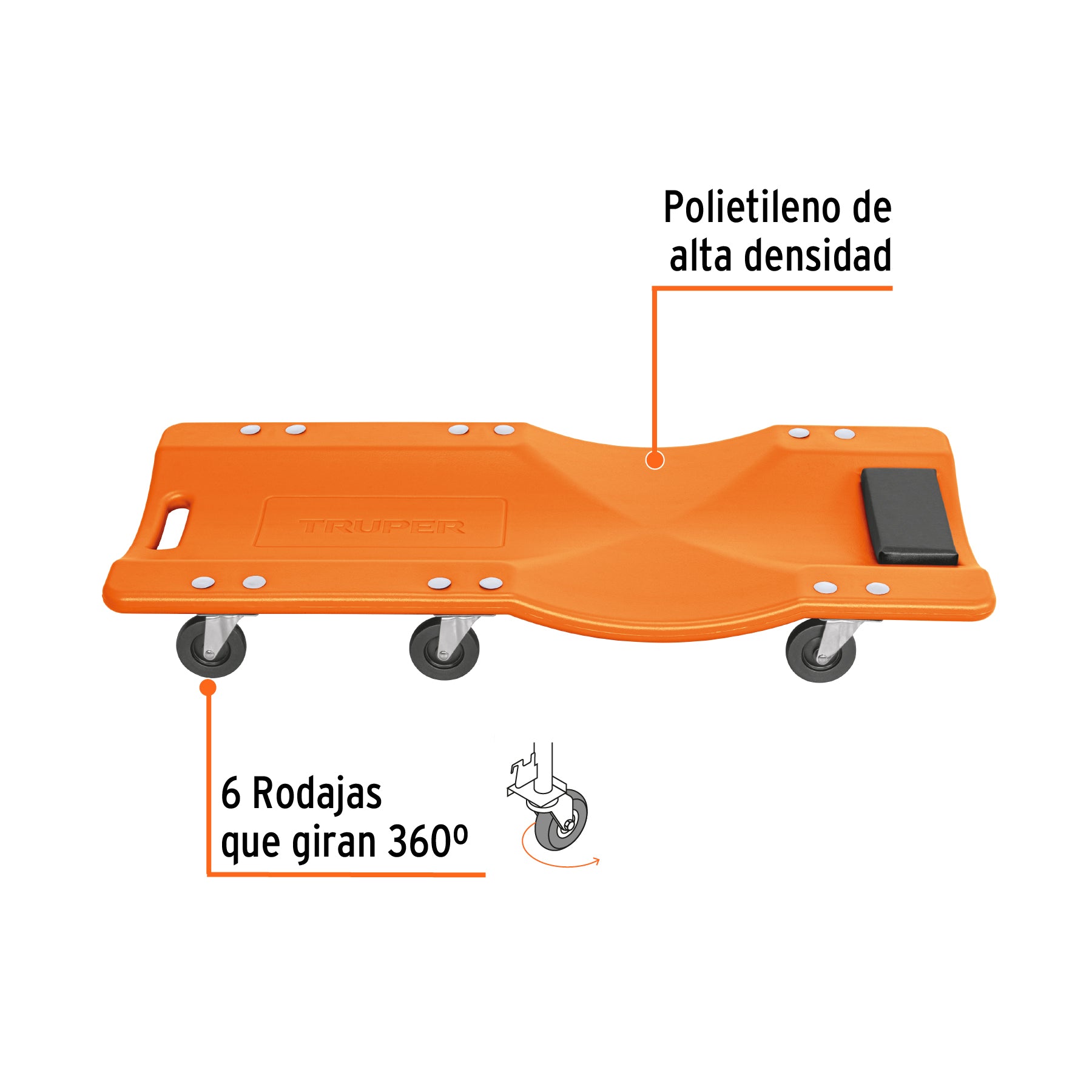 Cama de plástico 36' para mecánico