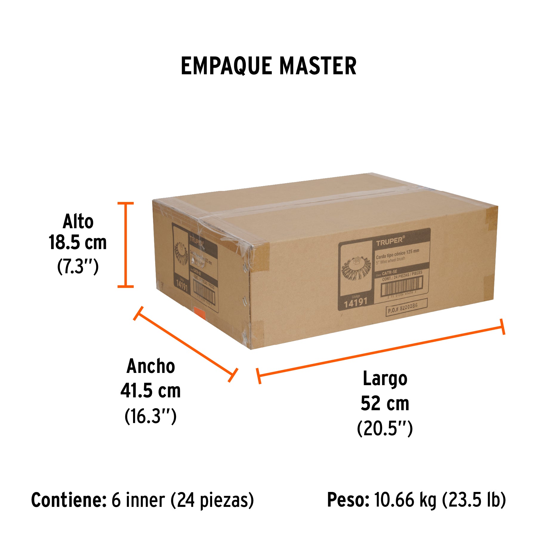 Carda trenzada tipo cónico 5" para esmeriladora