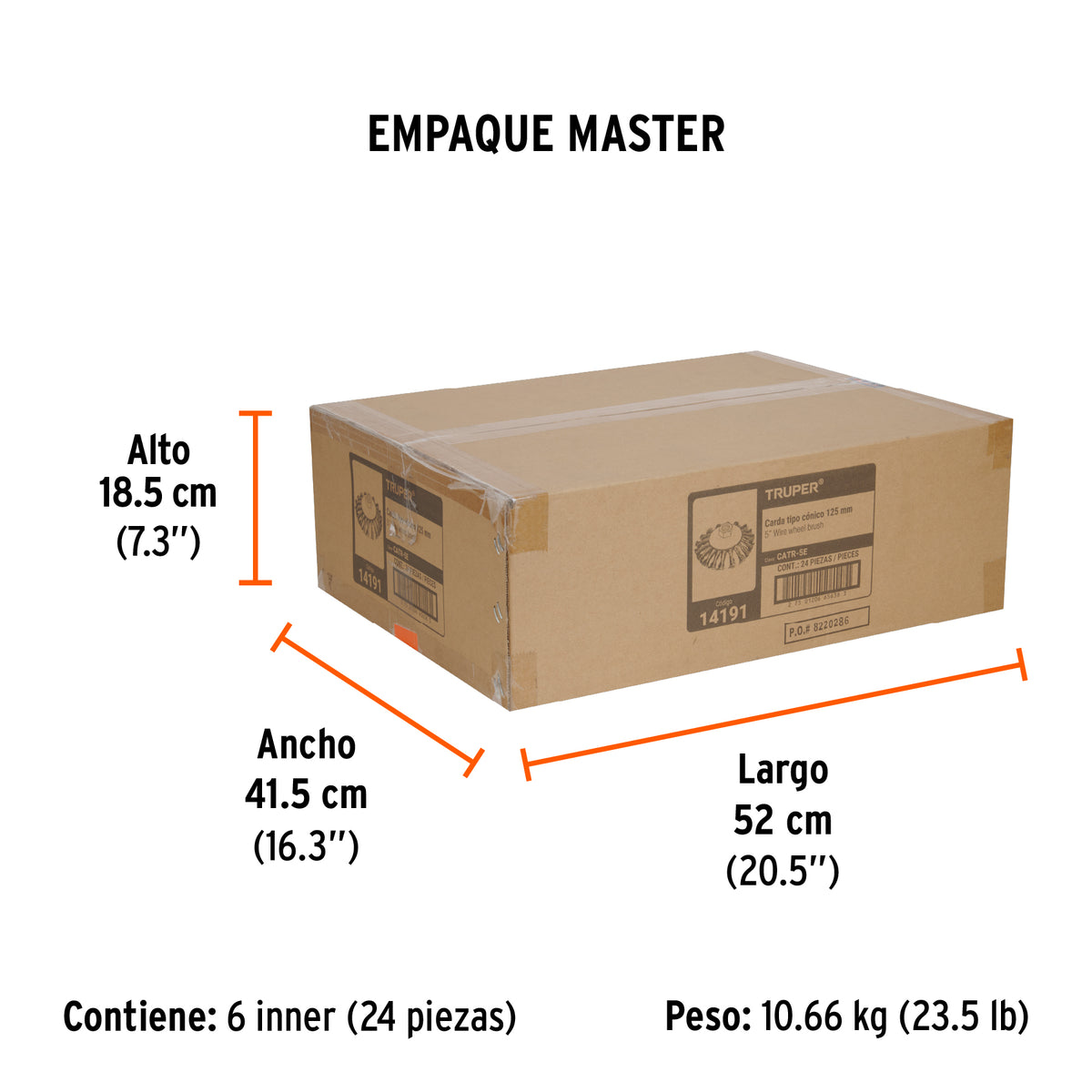 Carda trenzada tipo cónico 5" para esmeriladora
