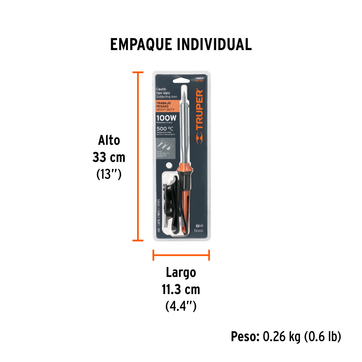 Cautín tipo lápiz de 100 Watts