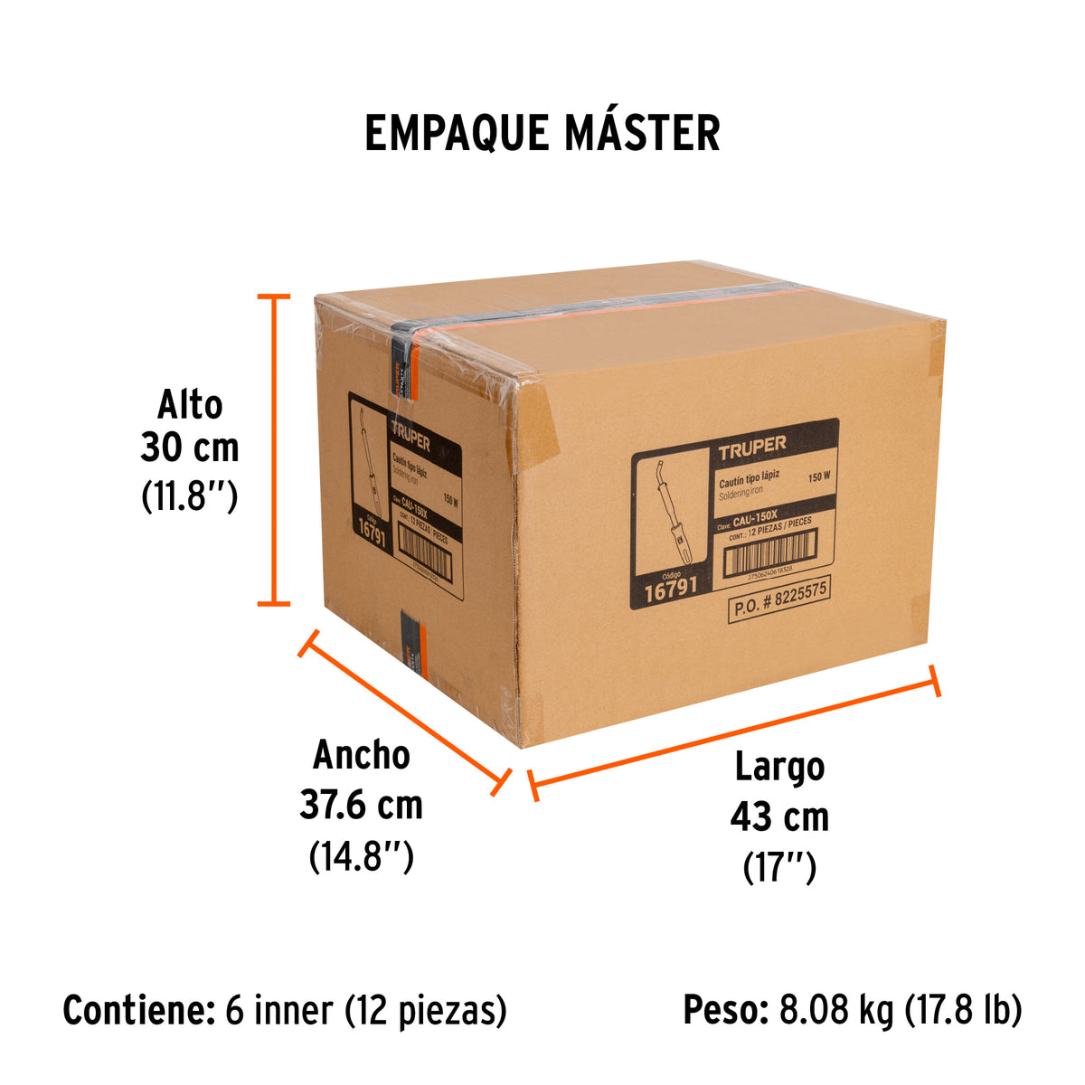 Cautín, tipo lápiz de 150 W, industrial