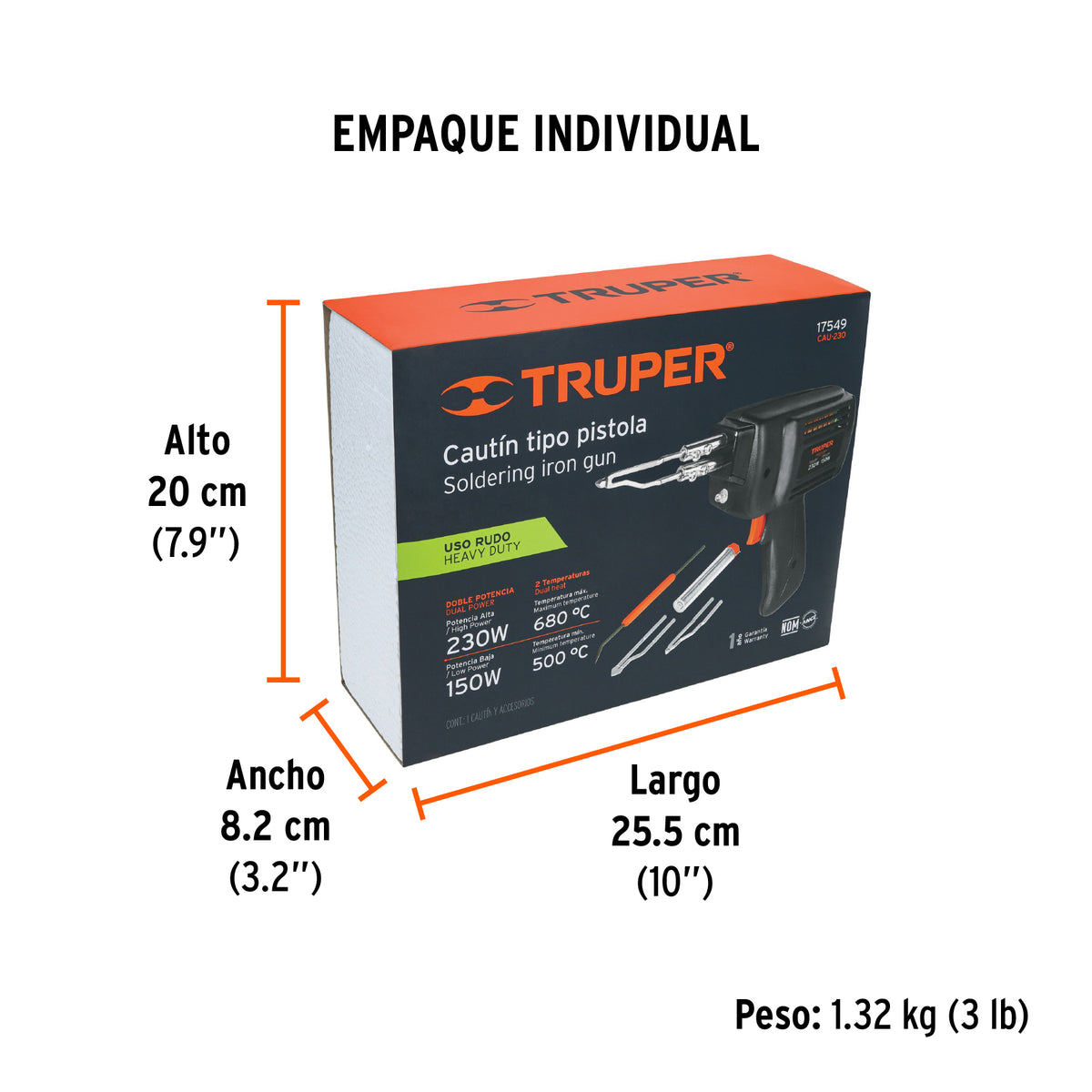 Cautín tipo pistola de 230 watts