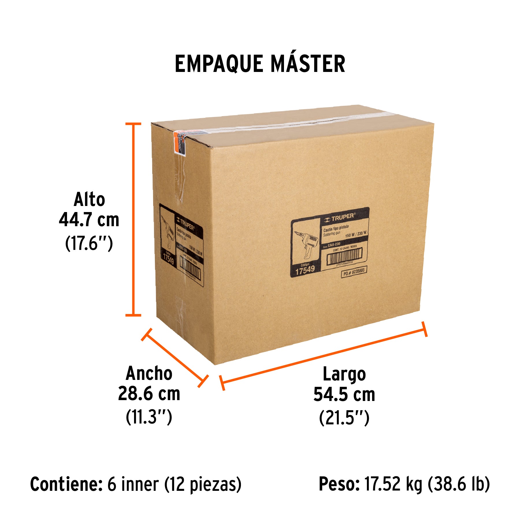 Cautín tipo pistola de 230 watts