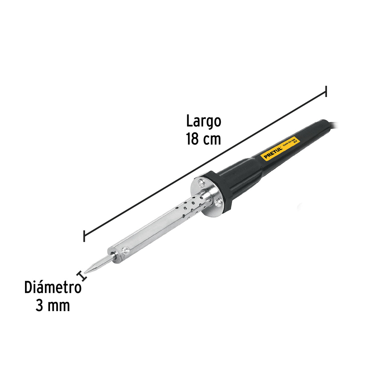 Cautín tipo lápiz de 30 watts con accesorios, pretul