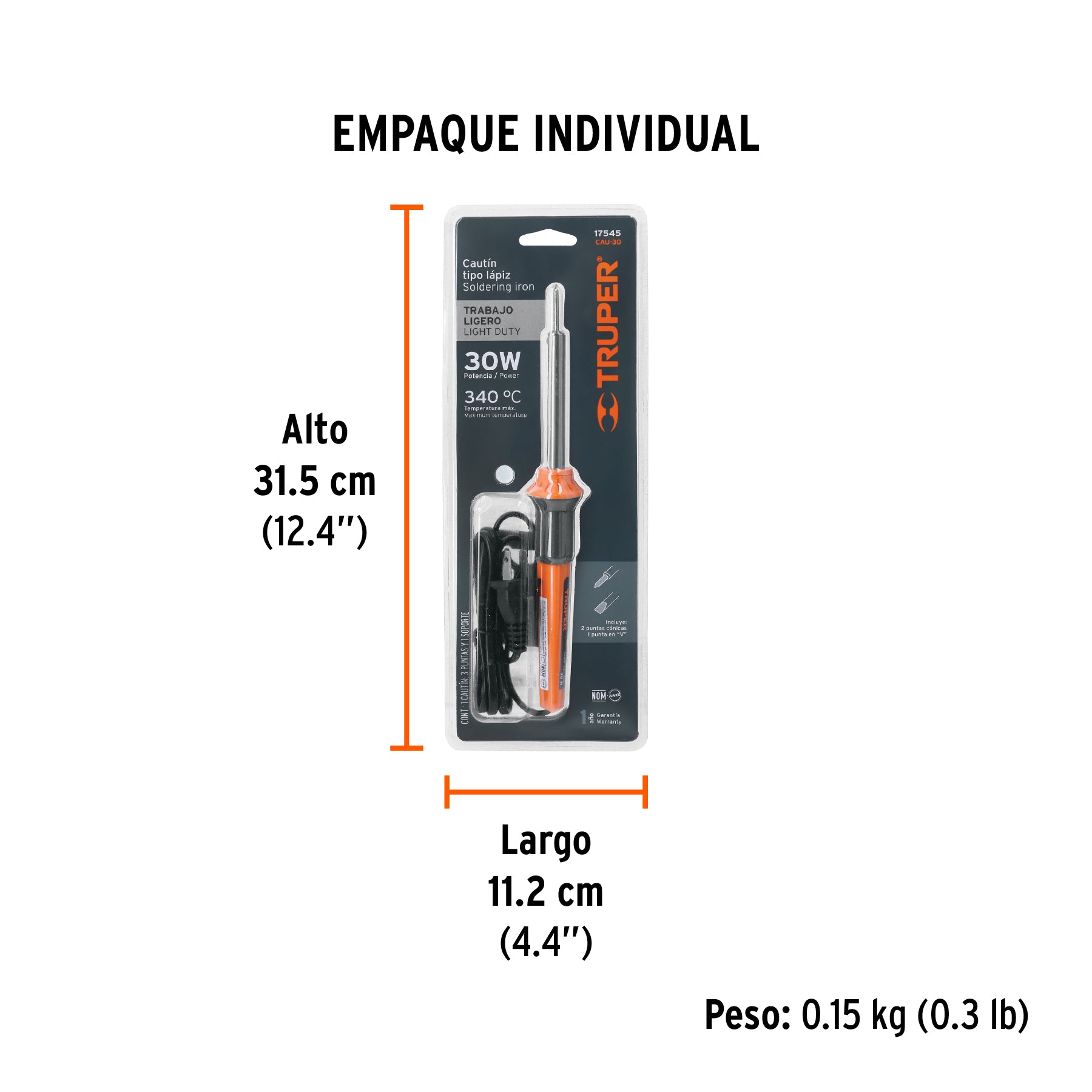 Cautín tipo lápiz de 30 watts