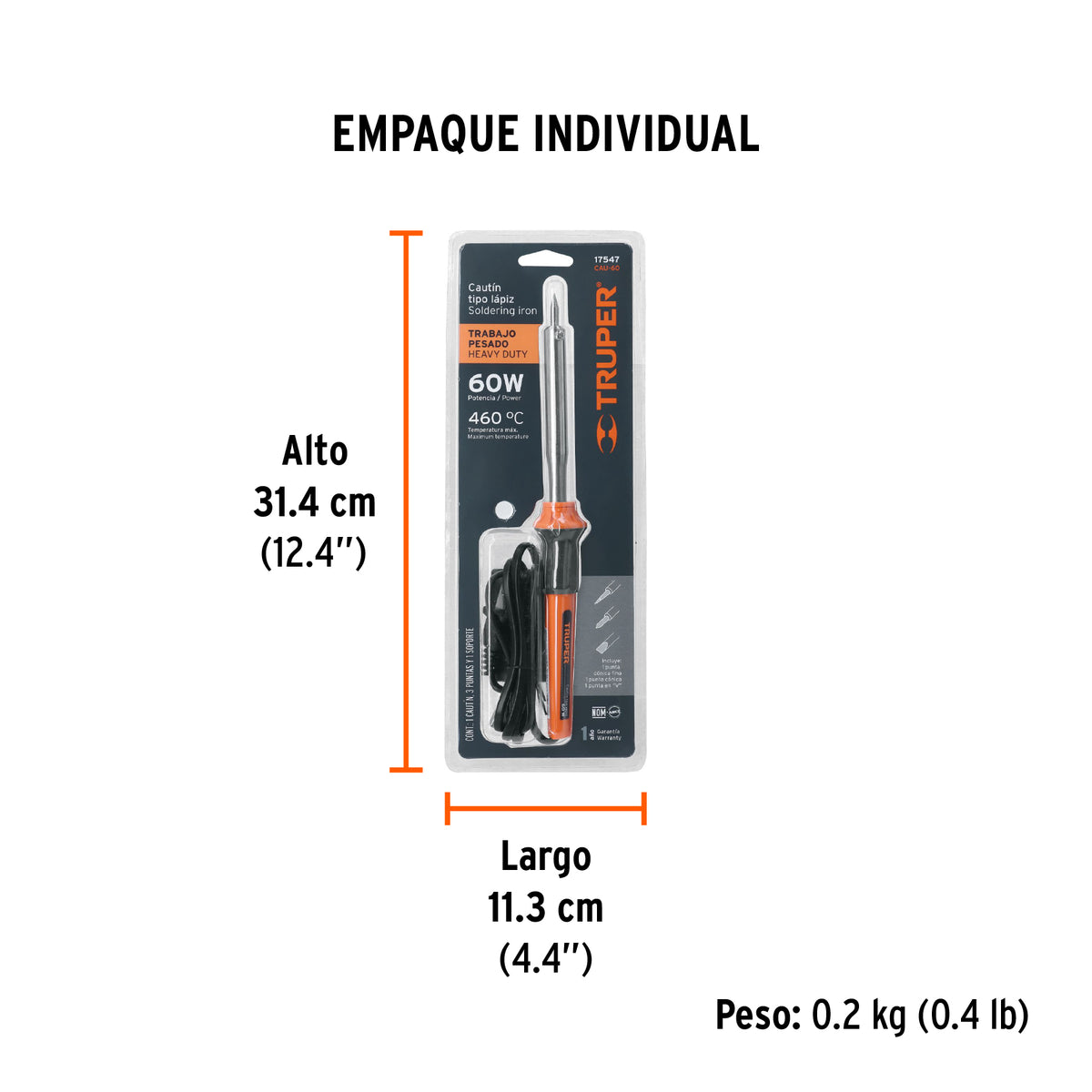 Cautín tipo lápiz de 60 watts