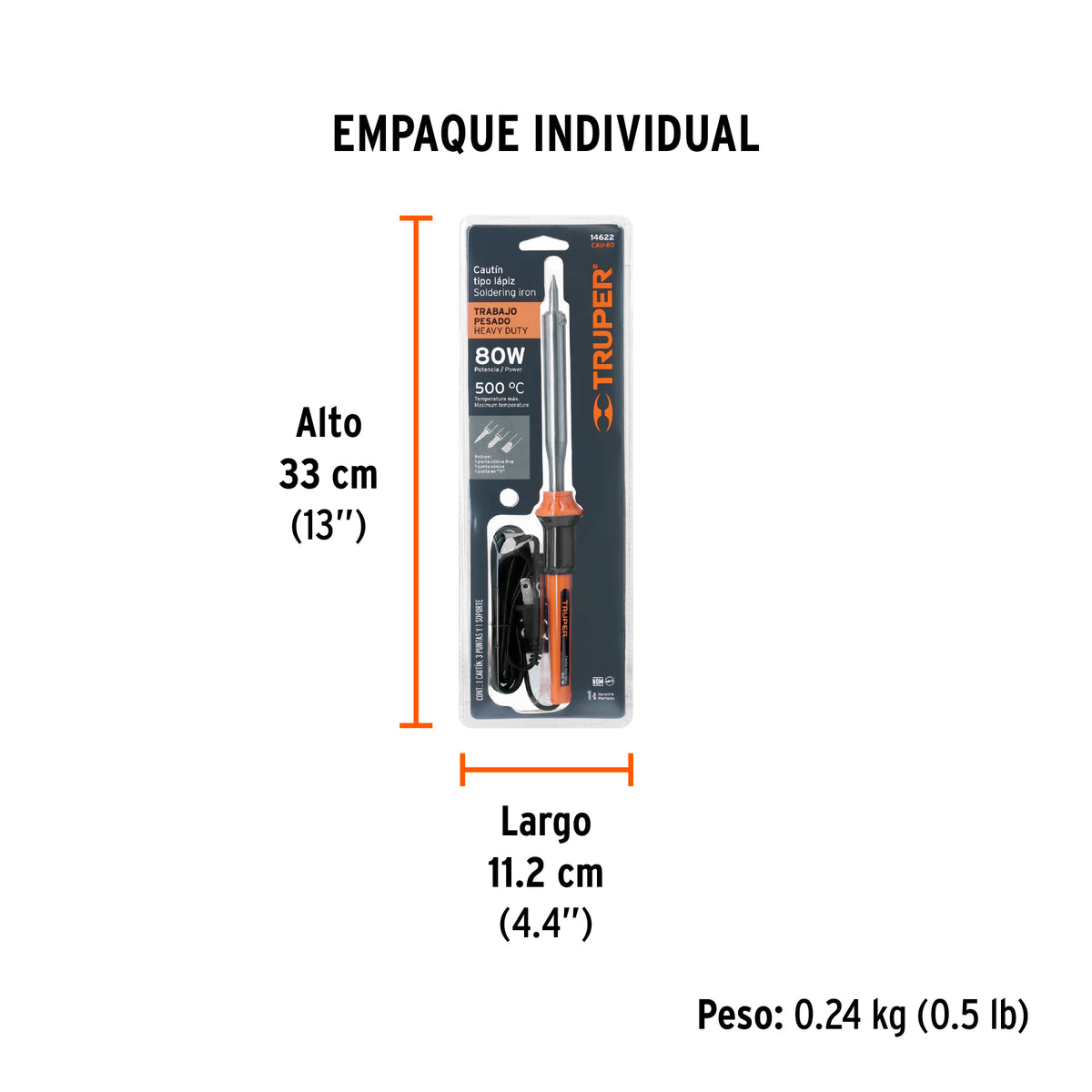 Cautín tipo lápiz de 80 Watts