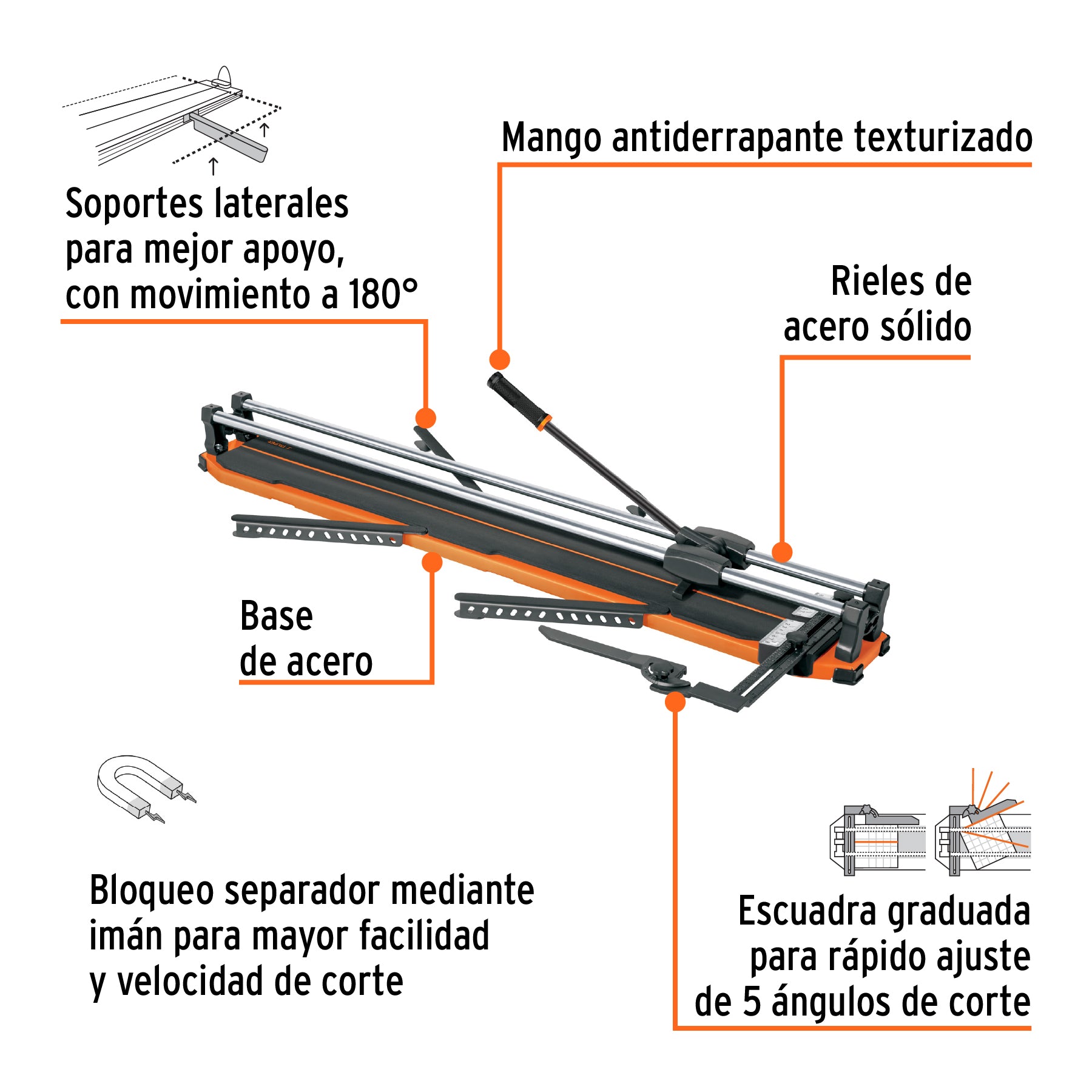Cortador de azulejo con baleros, 100 cm, Truper Expert