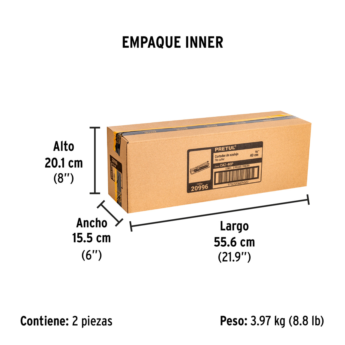 Cortador de azulejo 40 cm (15"), Pretul