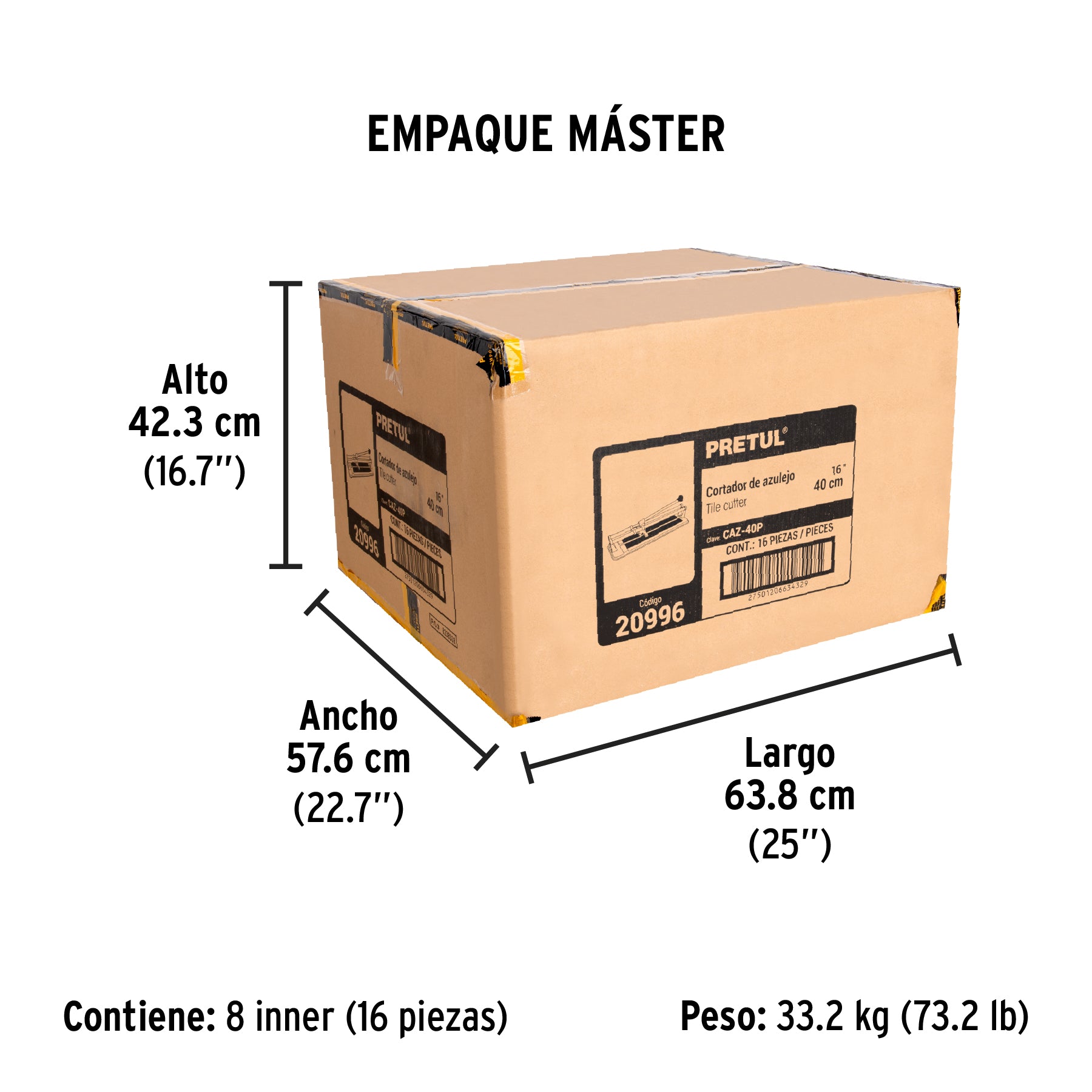 Cortador de azulejo 40 cm (15"), Pretul