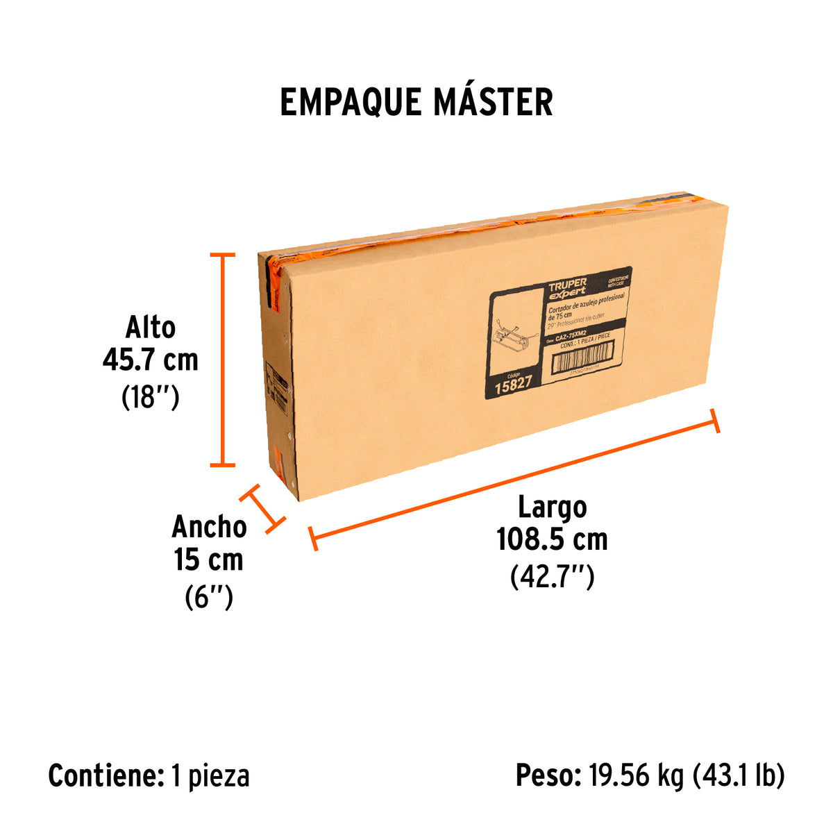 Cortador de azulejo con baleros, 75 cm (29"), Truper Expert