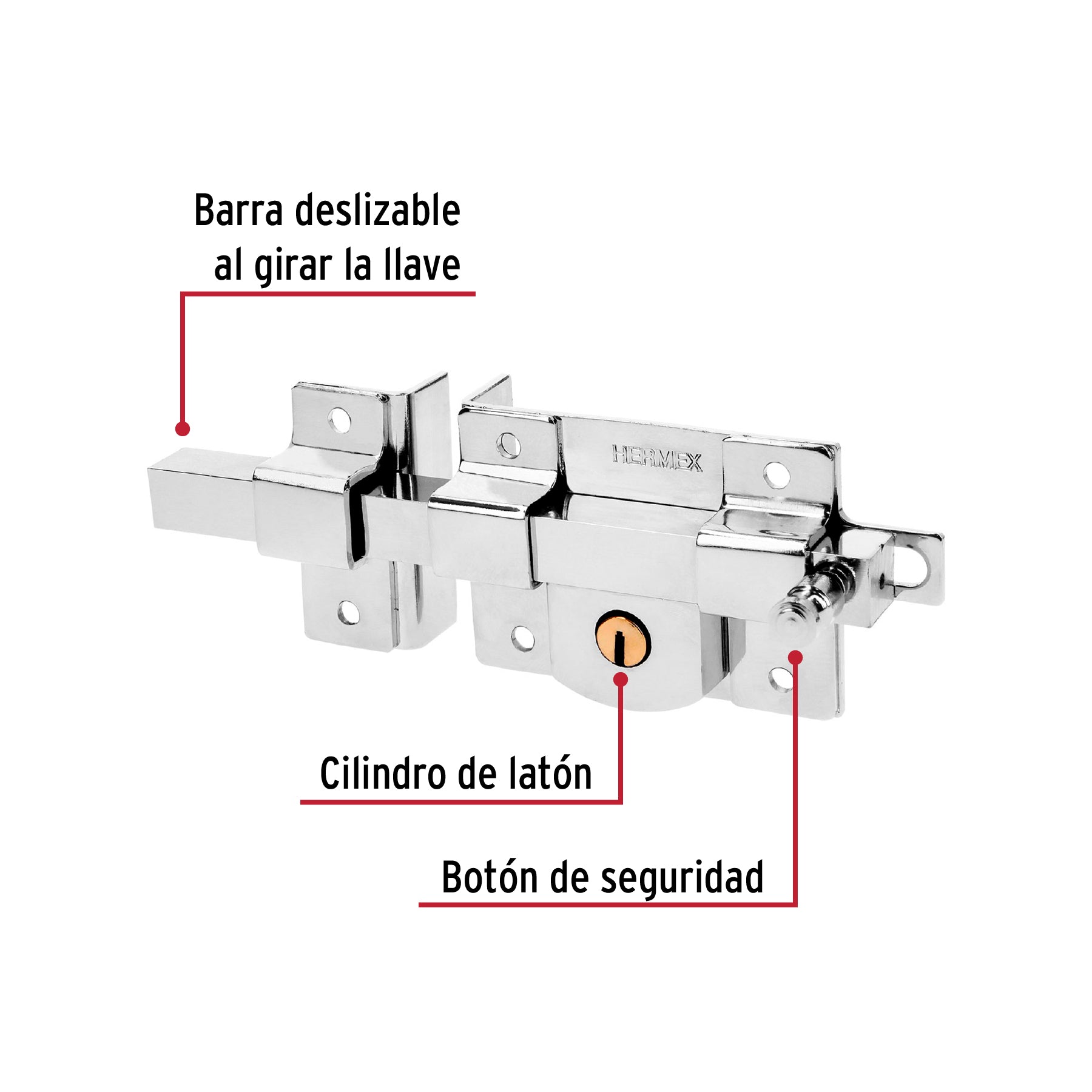 Cerradura de barra libre, izquierda, blister