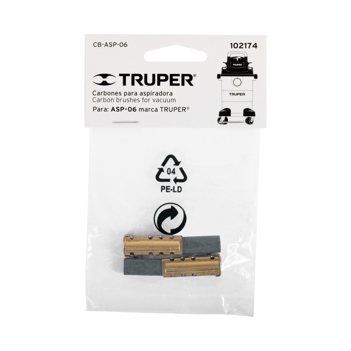Bolsa con 2 carbones de repuesto para ASP-06, Truper