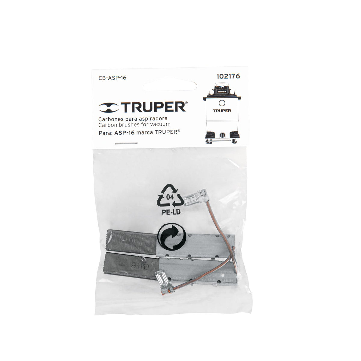 Bolsa con 2 carbones de repuesto para ASP-16, Truper