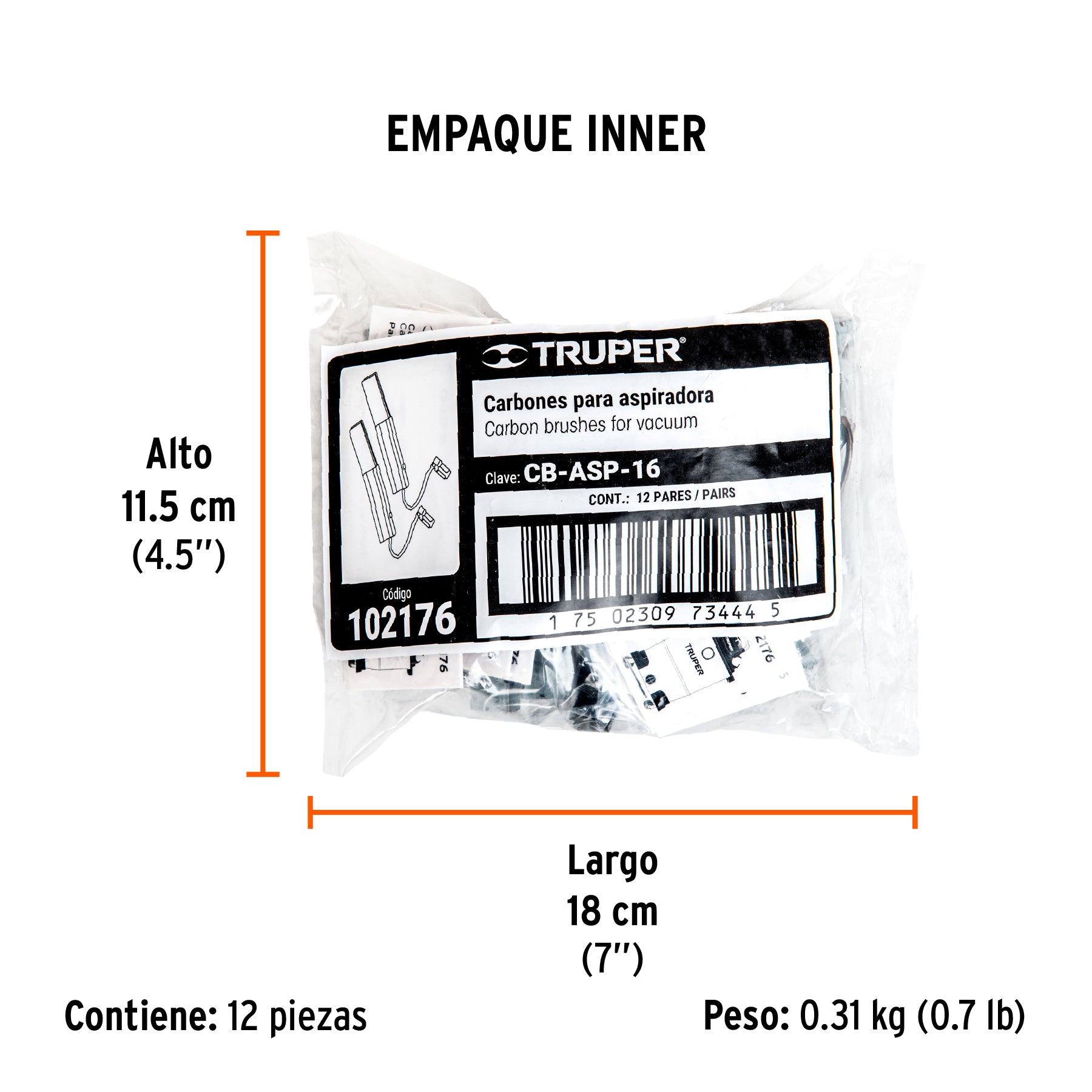 Bolsa con 2 carbones de repuesto para ASP-16, Truper