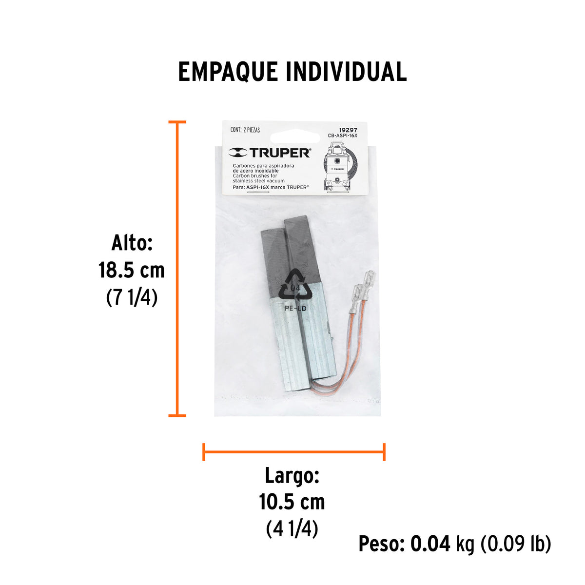 Carbones de repuesto para aspiradora ASPI-16X