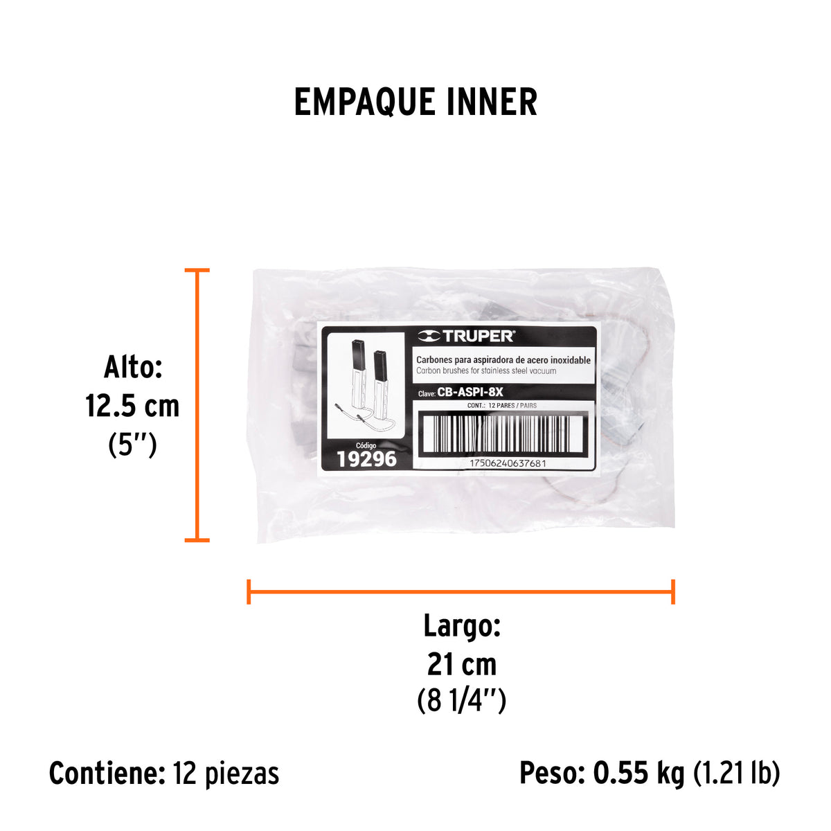 Carbones de repuesto para aspiradora ASPI-08X