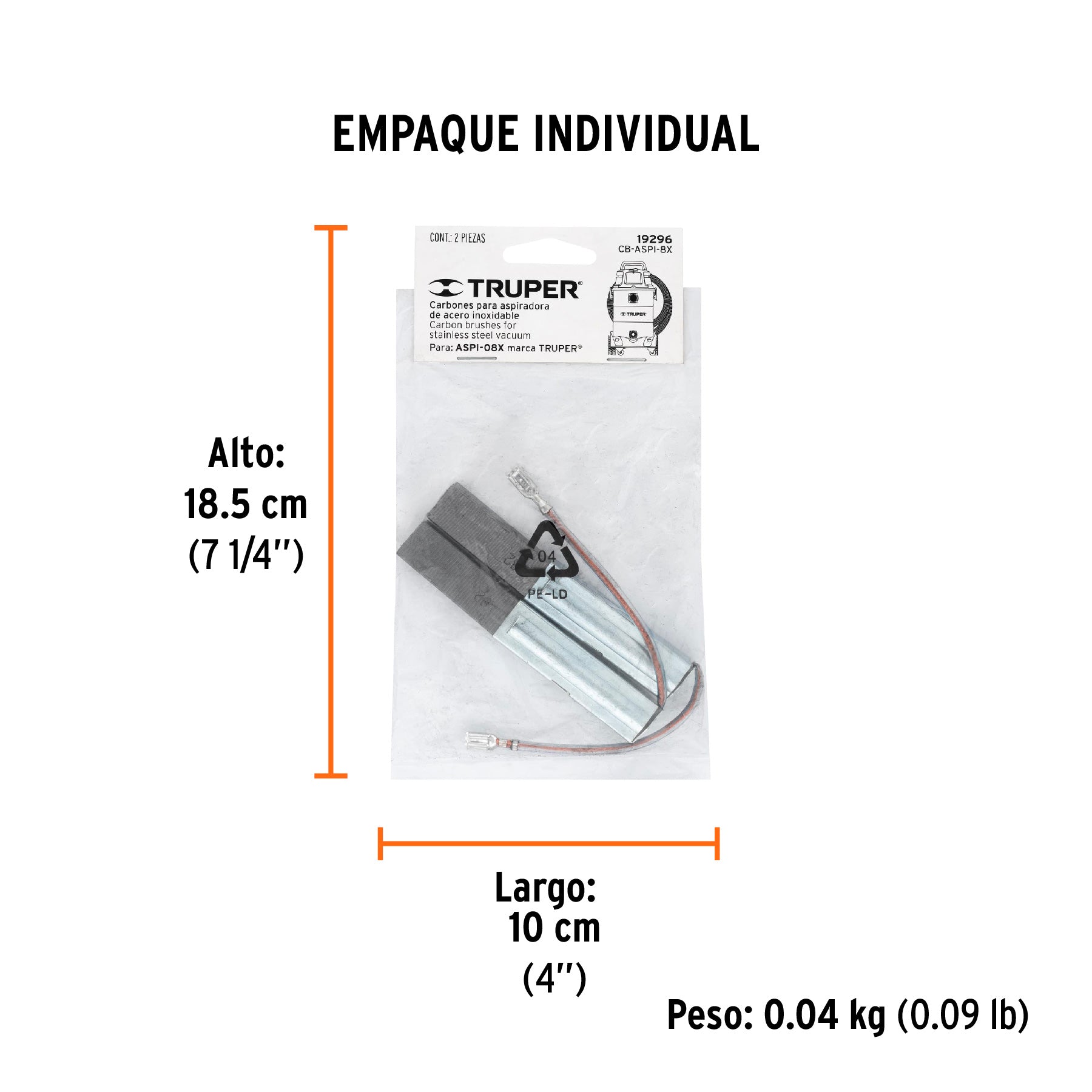 Carbones de repuesto para aspiradora ASPI-08X