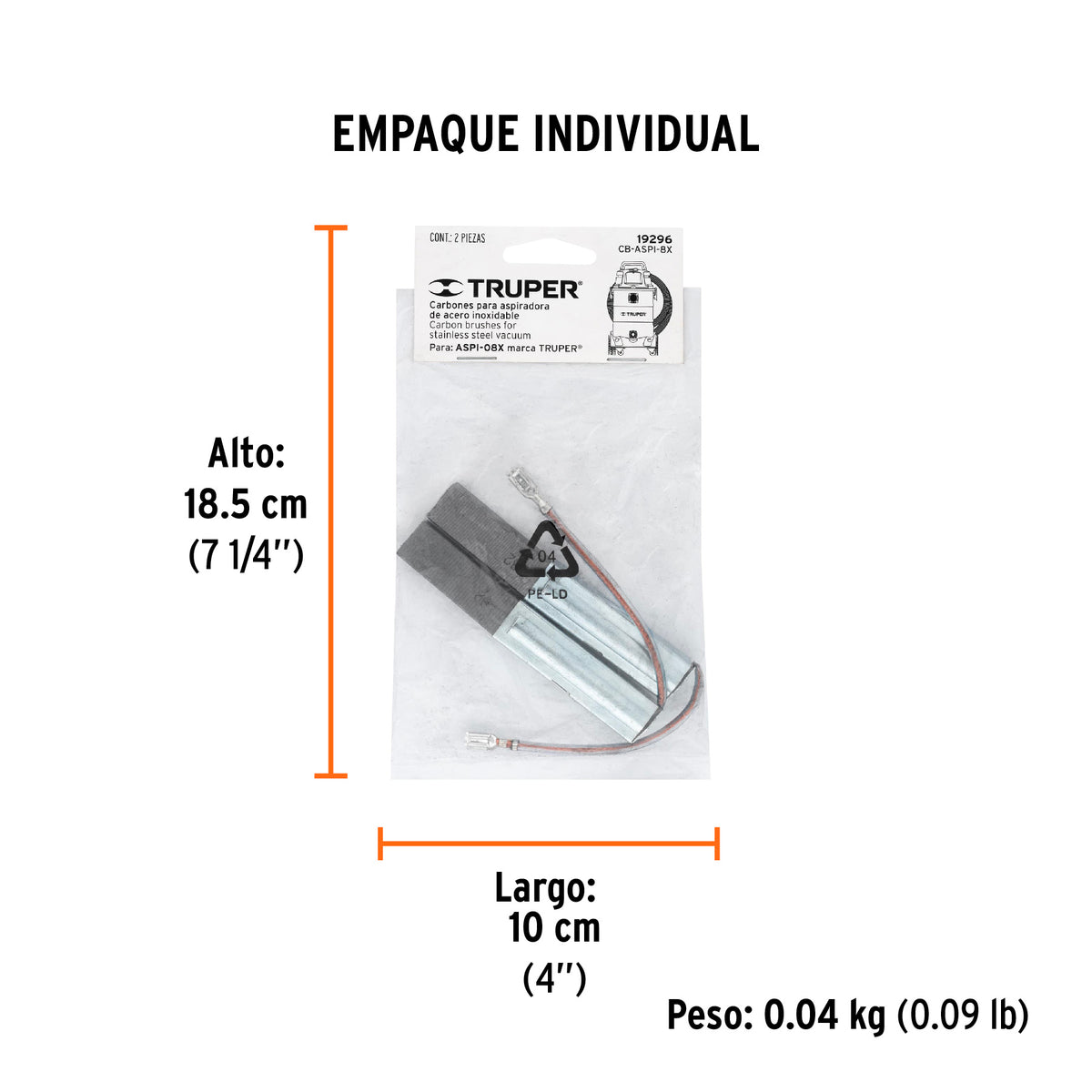 Carbones de repuesto para aspiradora ASPI-08X