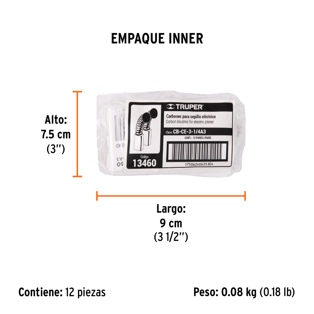 Carbones de repuesto para cepillo eléctrico, CEPEL-3-1/4A3