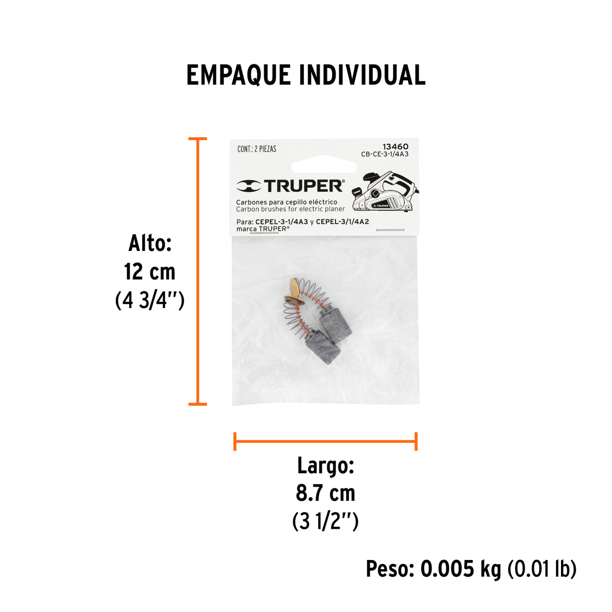 Carbones de repuesto para cepillo eléctrico, CEPEL-3-1/4A3